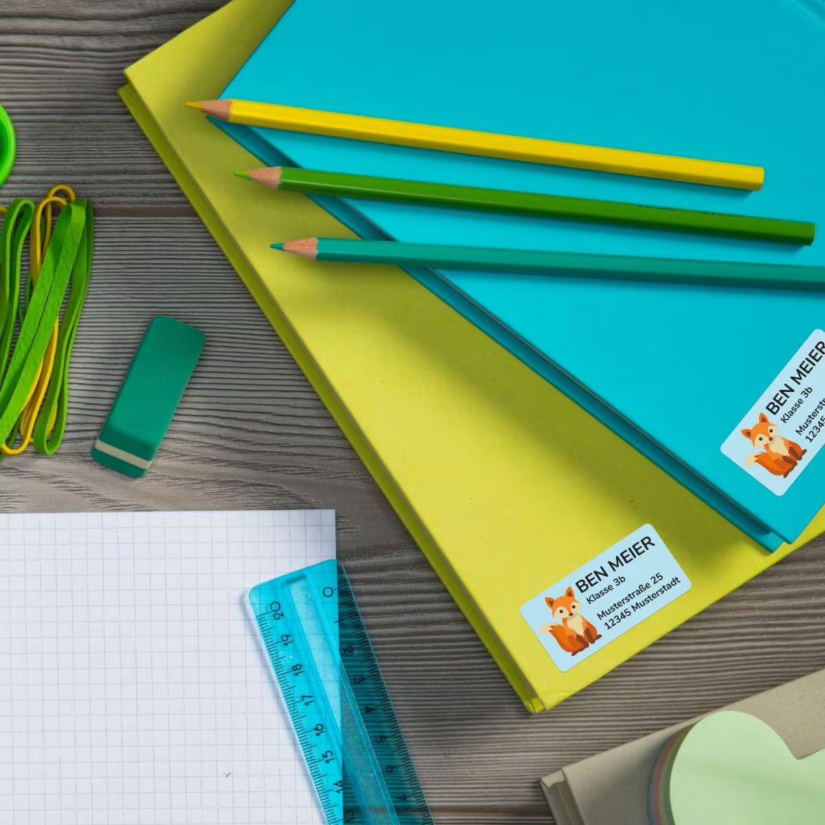 Personalisierte Adressaufkleber / Namensaufkleber für Schule, Kita & Co. (50x25 mm/100 Stück) - kinder-druckerei.de