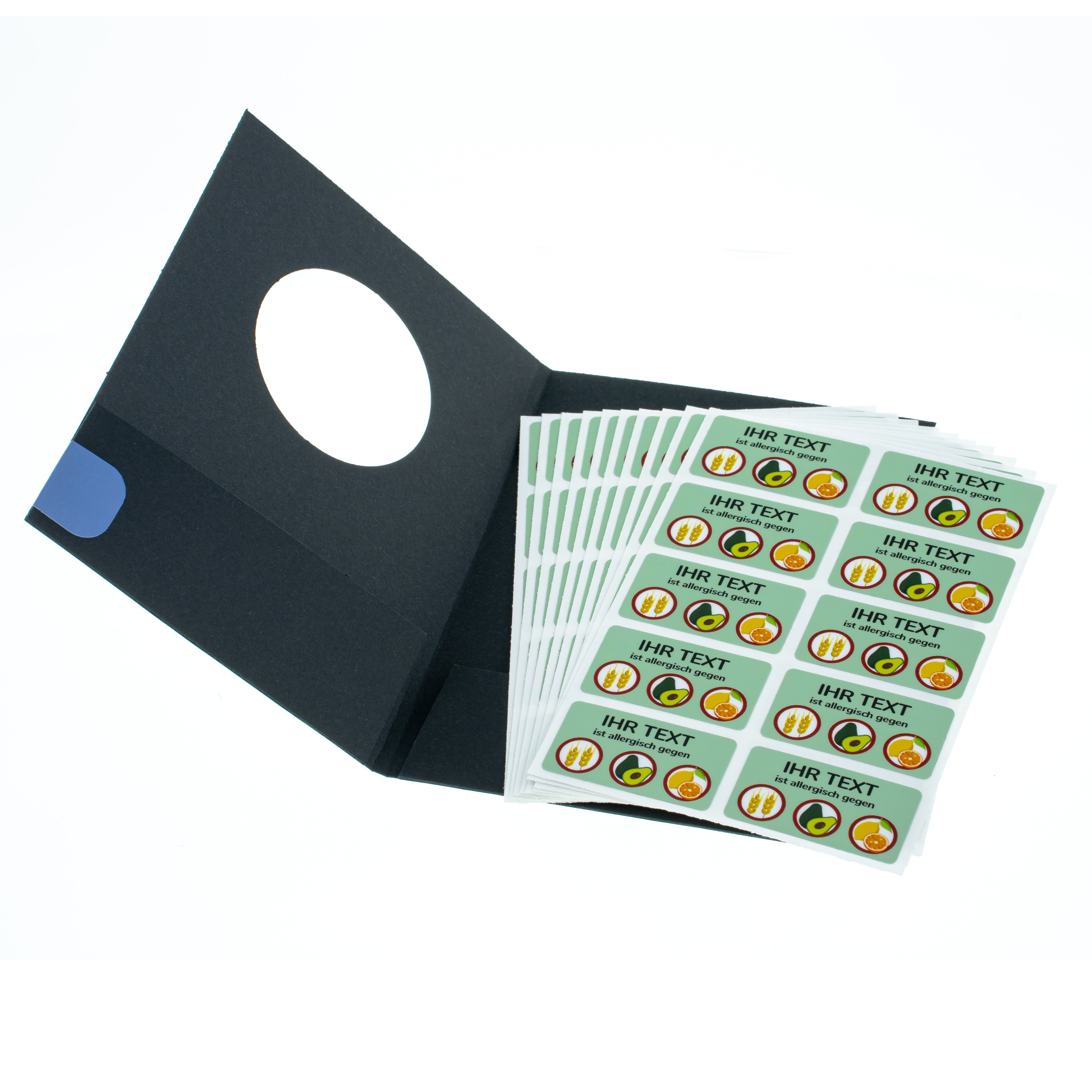 Aufkleber "Allergien & Unverträglichkeiten" inkl. Individualisierung (100 Stück - 47x26 mm) - kinder-druckerei.de