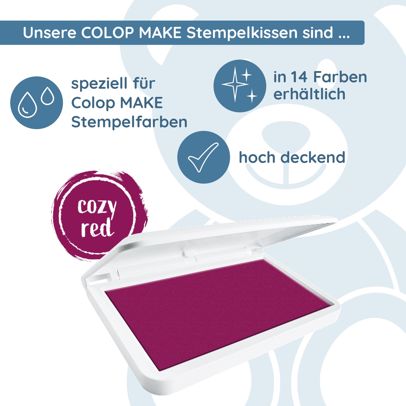COLOP MAKE Stempelkissen dunkelrot (cozy red) - kinder-druckerei.de