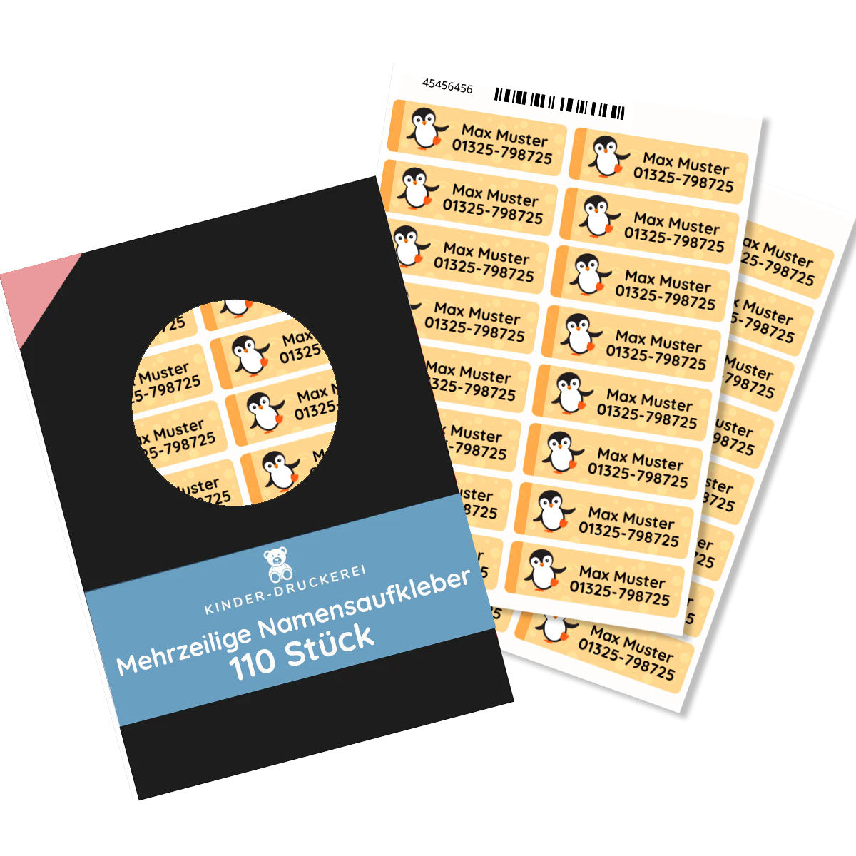 Mehrzeilige Namensaufkleber (110 Stück 50x15 mm) - kinder-druckerei.de