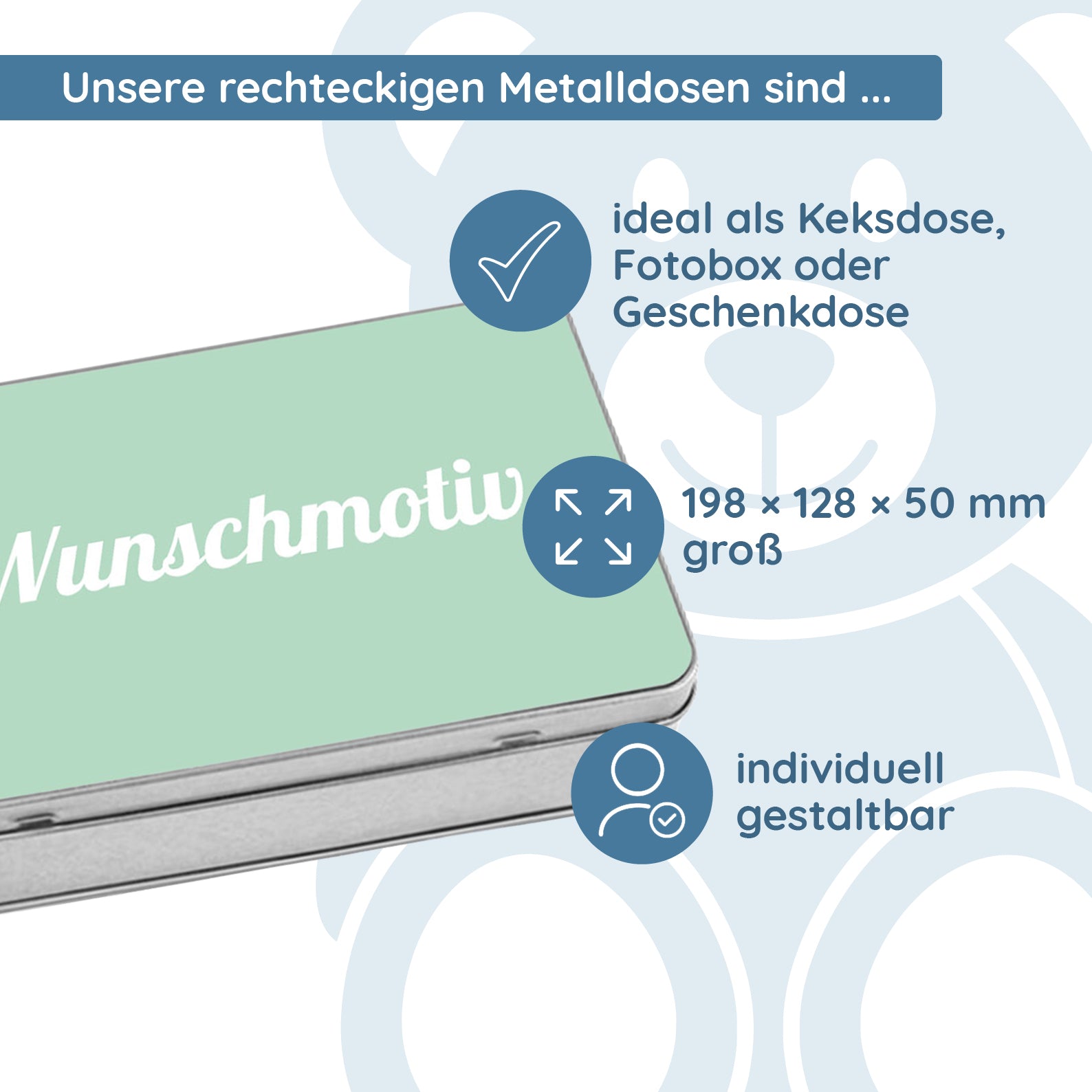 Keksdose / Metalldose mit Wunschmotiv – Personalisierte Geschenkdose - kinder-druckerei.de