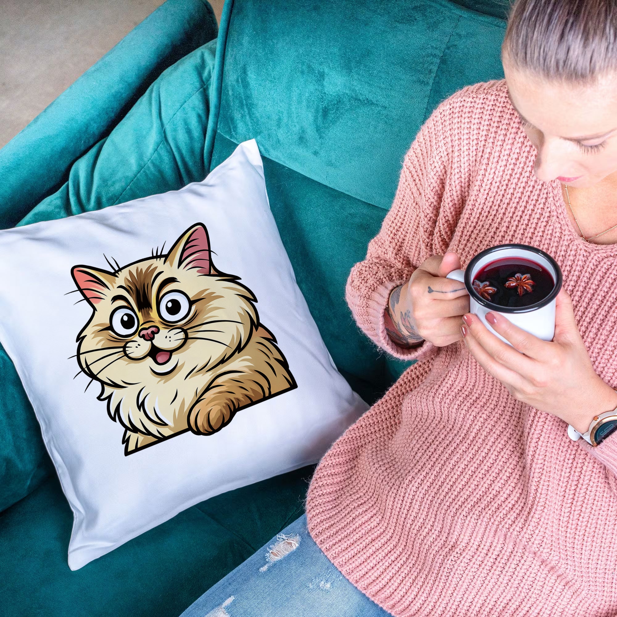 Kissenhülle mit Karikatur & Text - kinder-druckerei.de