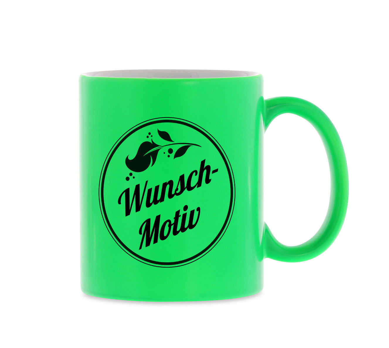 Keramiktasse Neon mit individuellem Schwarzdruck