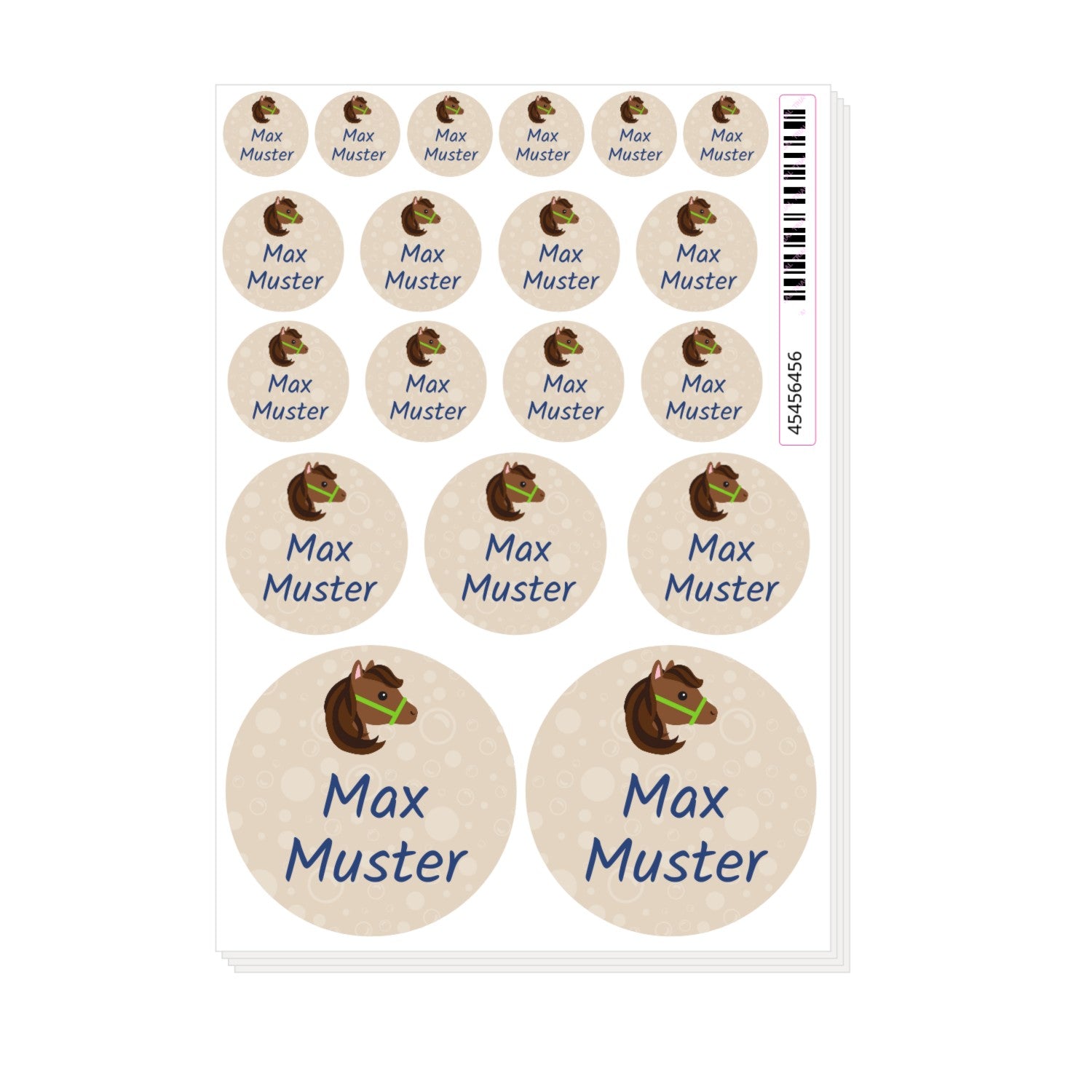 Runde Namensaufkleber versch. Größen 53 Stück - kinder-druckerei.de