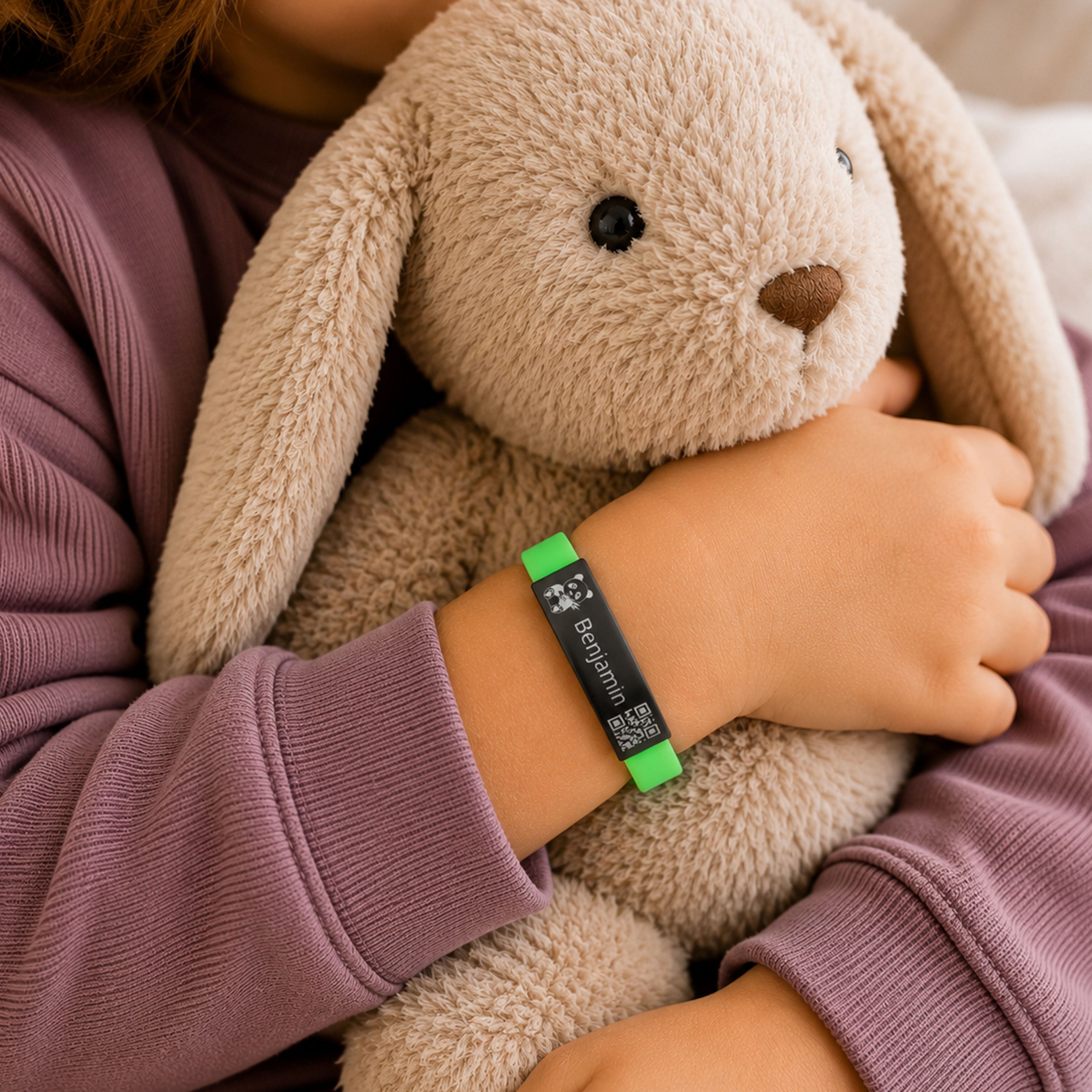 SOS-Armband für Kinder und Senioren mit QR-Code