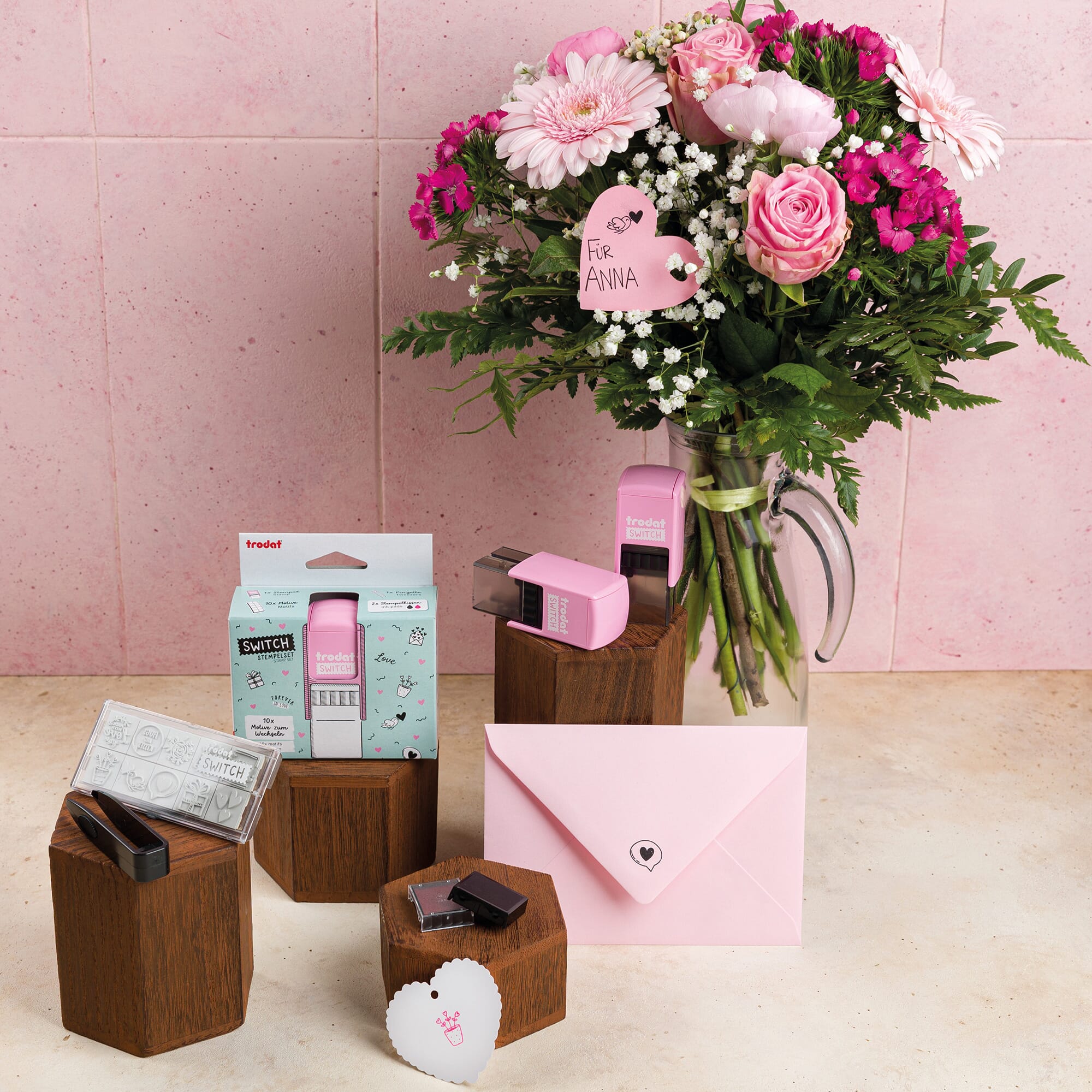 Trodat switch "Liebesbotschaften" DIY Stempel (20x20 mm)