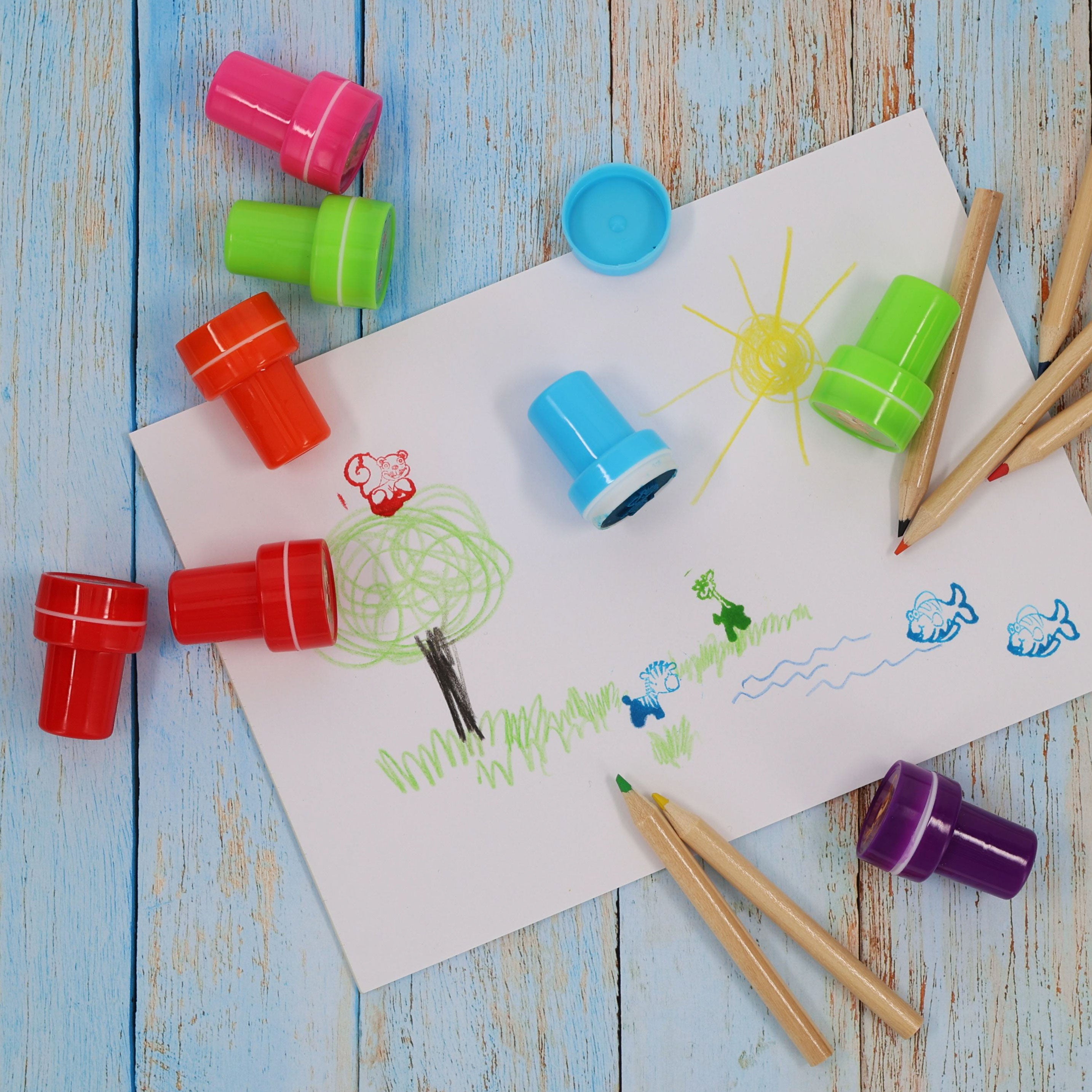 Selbstfärbende Tierstempel im Koffer - kinder-druckerei.de