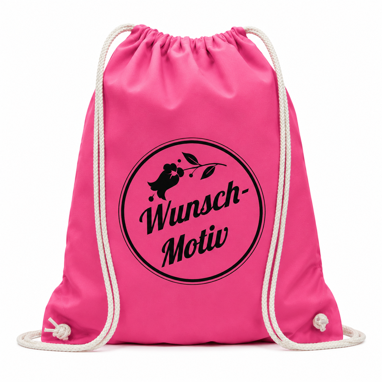 Turnbeutel-Rucksack bunt mit individuellem Schwarzdruck