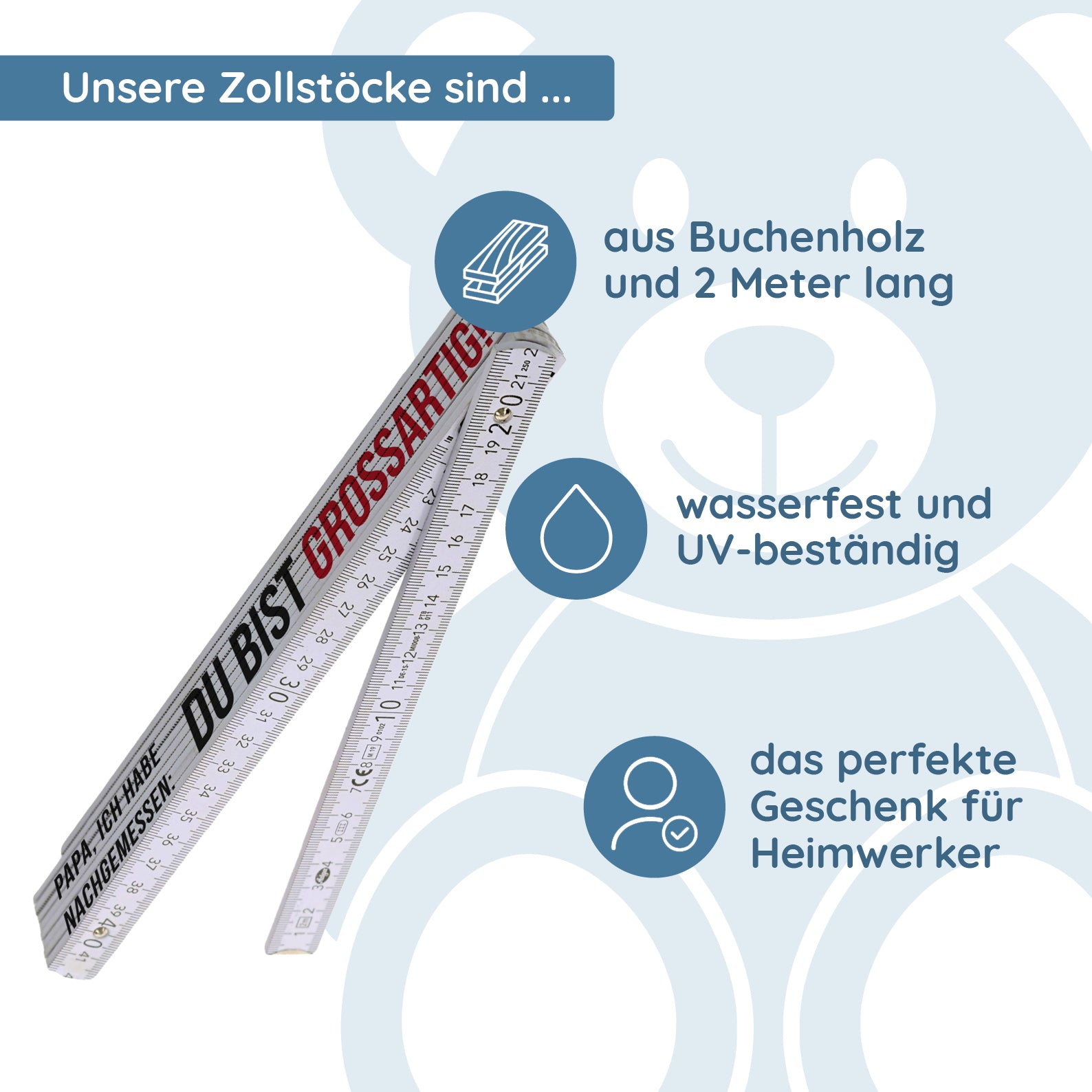 Zollstock / Meterstab für Heimwerker - kinder-druckerei.de