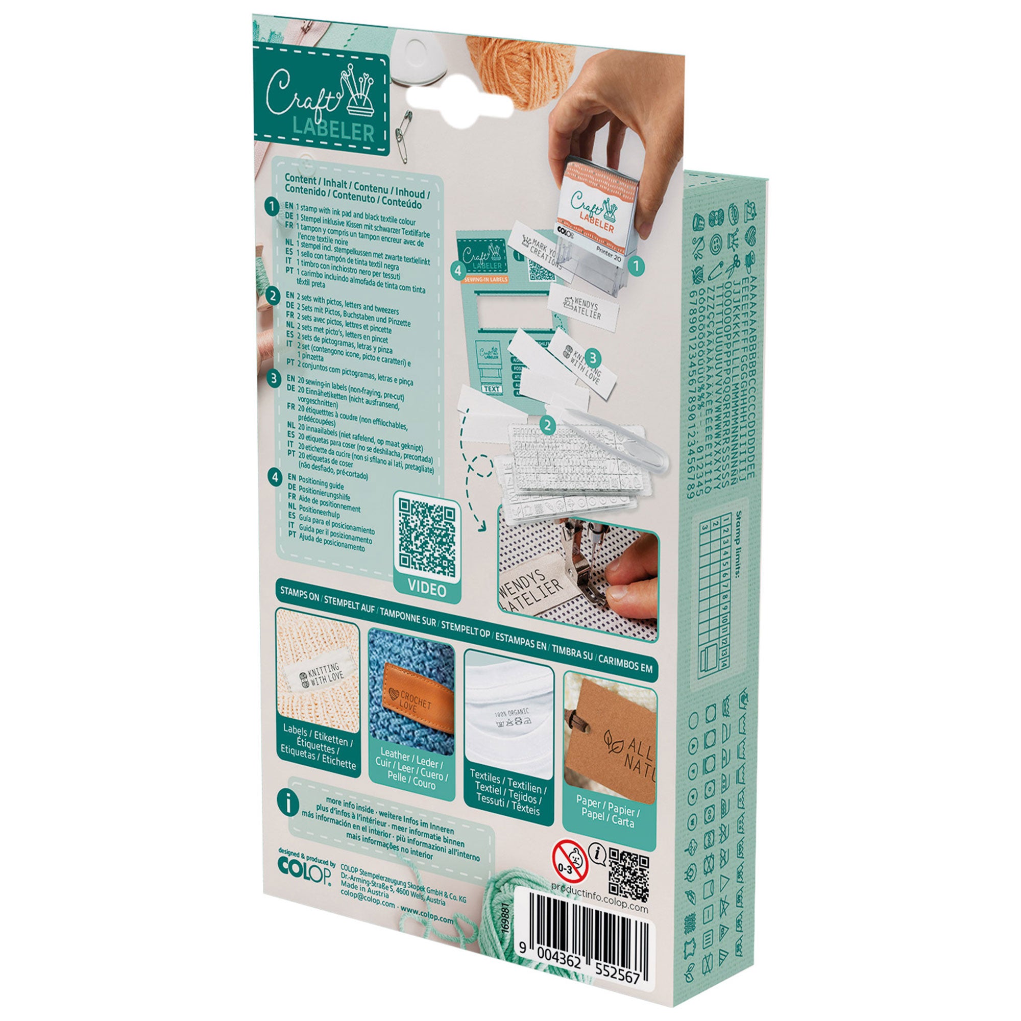 Colop Craft LABELER Tampon textile Set Printer 20