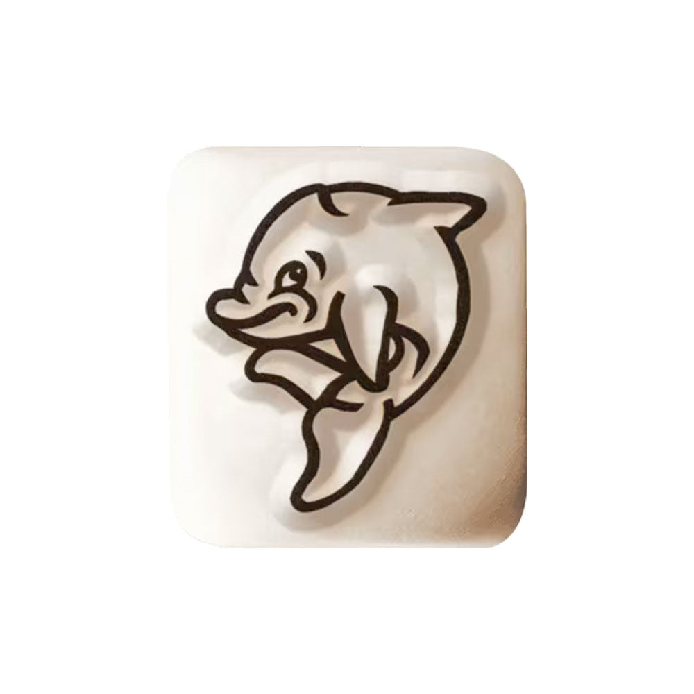 LaDot Stein - "Delfin" (1,5 x 1,5 cm) - Temporärer Tattoo Stempel - kinder-druckerei.de