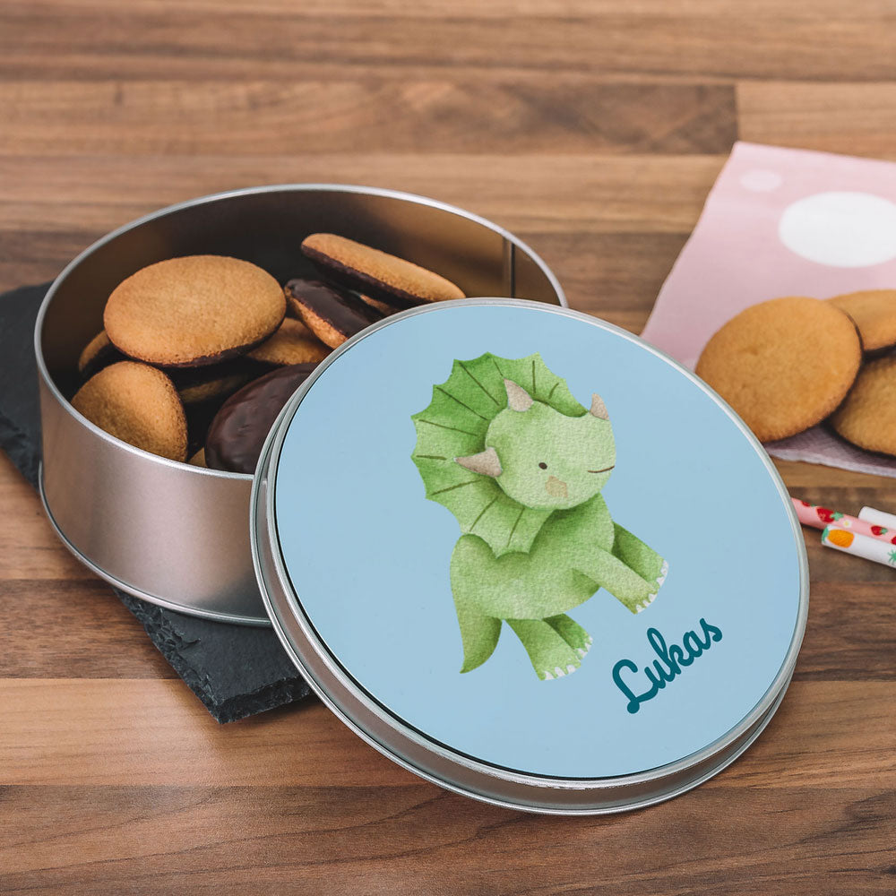 Runde Keksdose / Metalldose mit Wunschmotiv – Personalisierte Geschenkdose