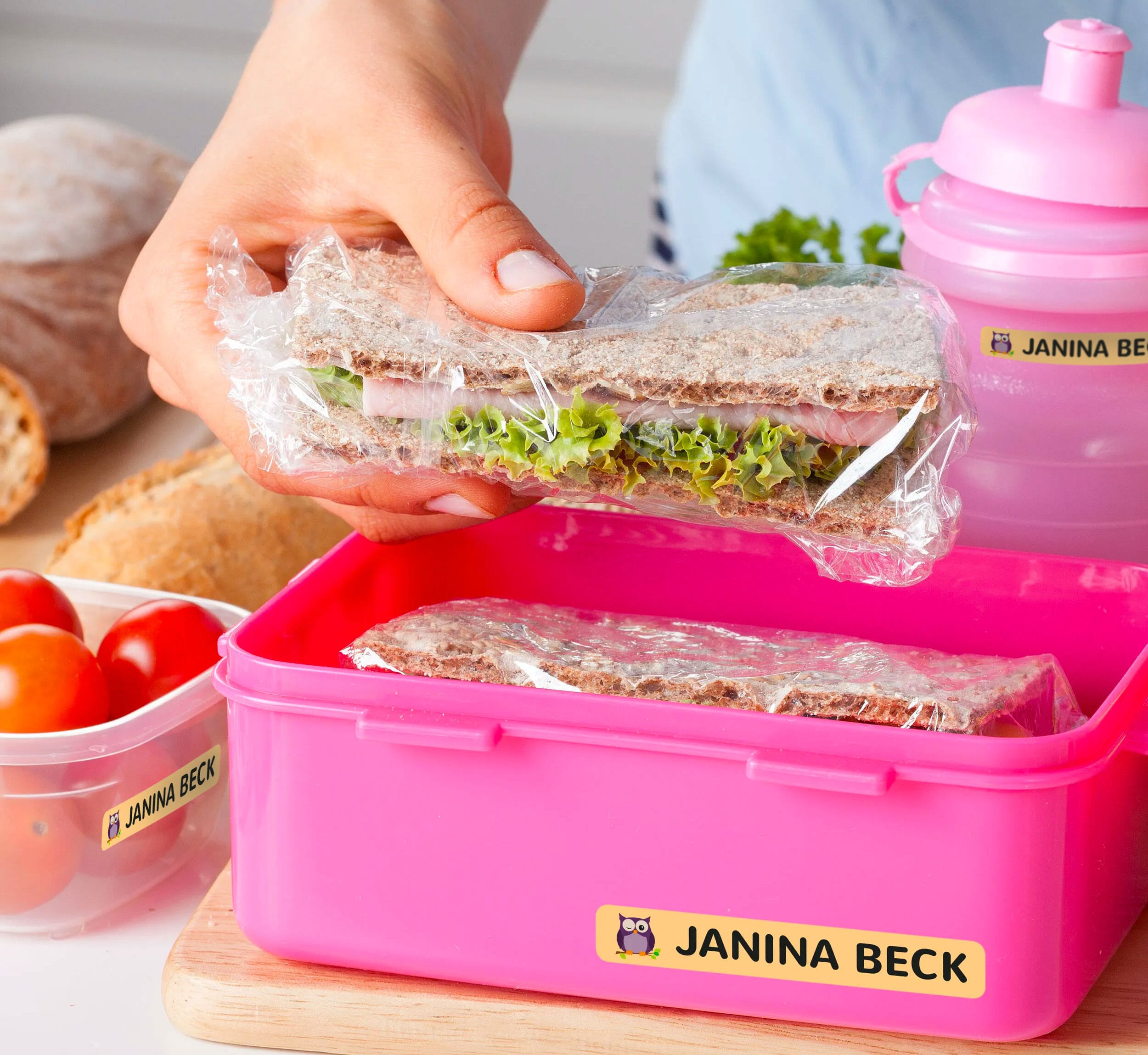 Große Namensaufkleber für Kinder Größe XL (80 Aufkleber 100x15 mm) - kinder-druckerei.de