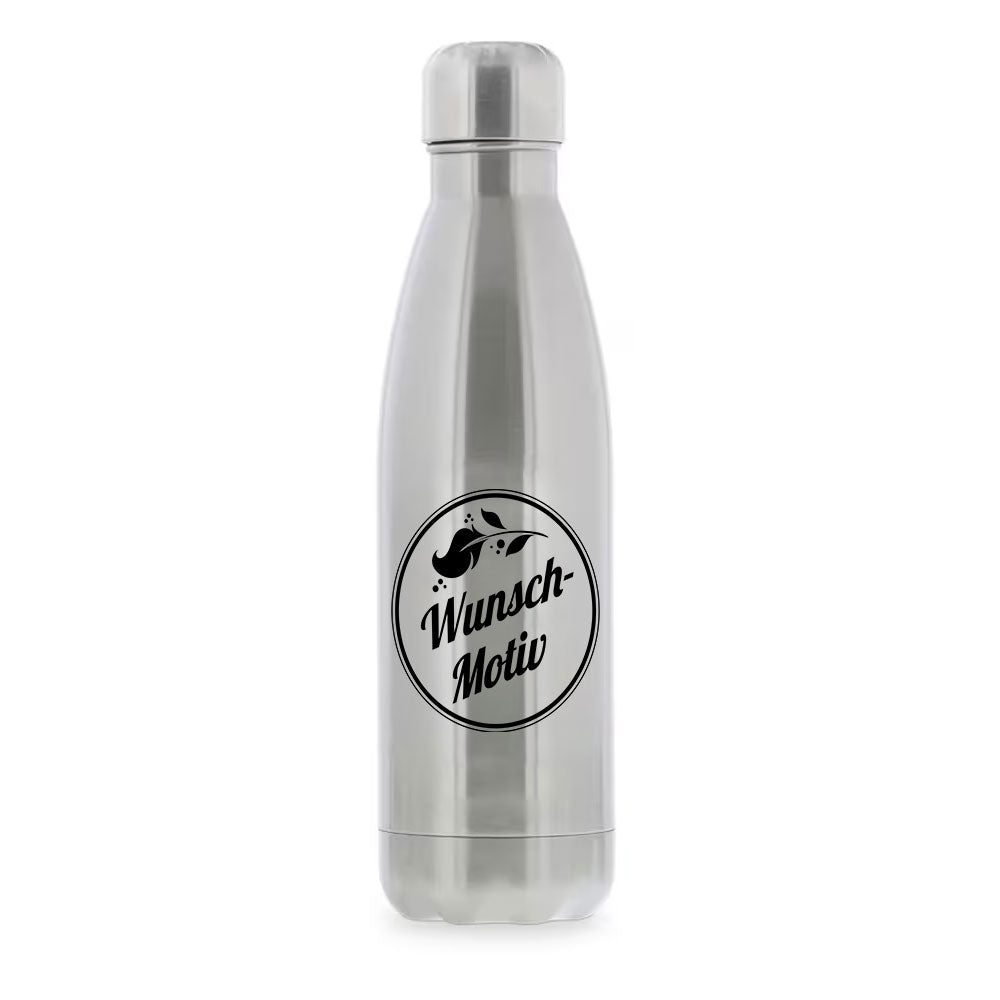 Thermosflasche / Isolierflasche aus Edelstahl mit individuellem Schwarzdruck