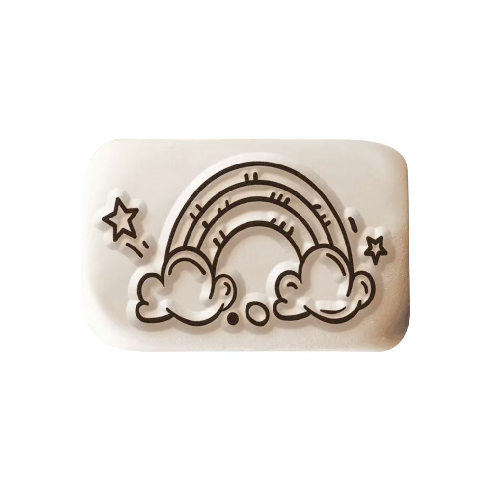 LaDot Stein - "Regenbogen" (2,5 x 5 cm) - Temporärer Tattoo Stempel - kinder-druckerei.de