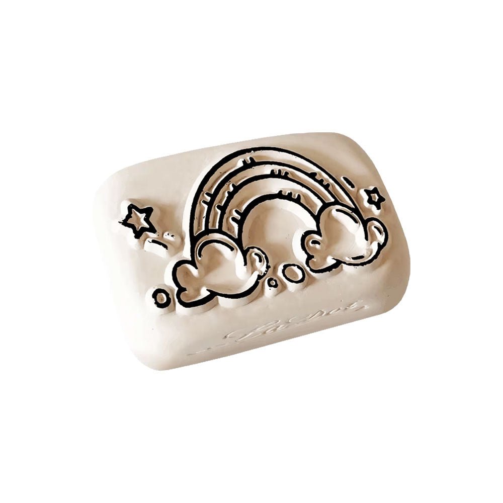LaDot Stein - "Regenbogen" (2,5 x 5 cm) - Temporärer Tattoo Stempel - kinder-druckerei.de