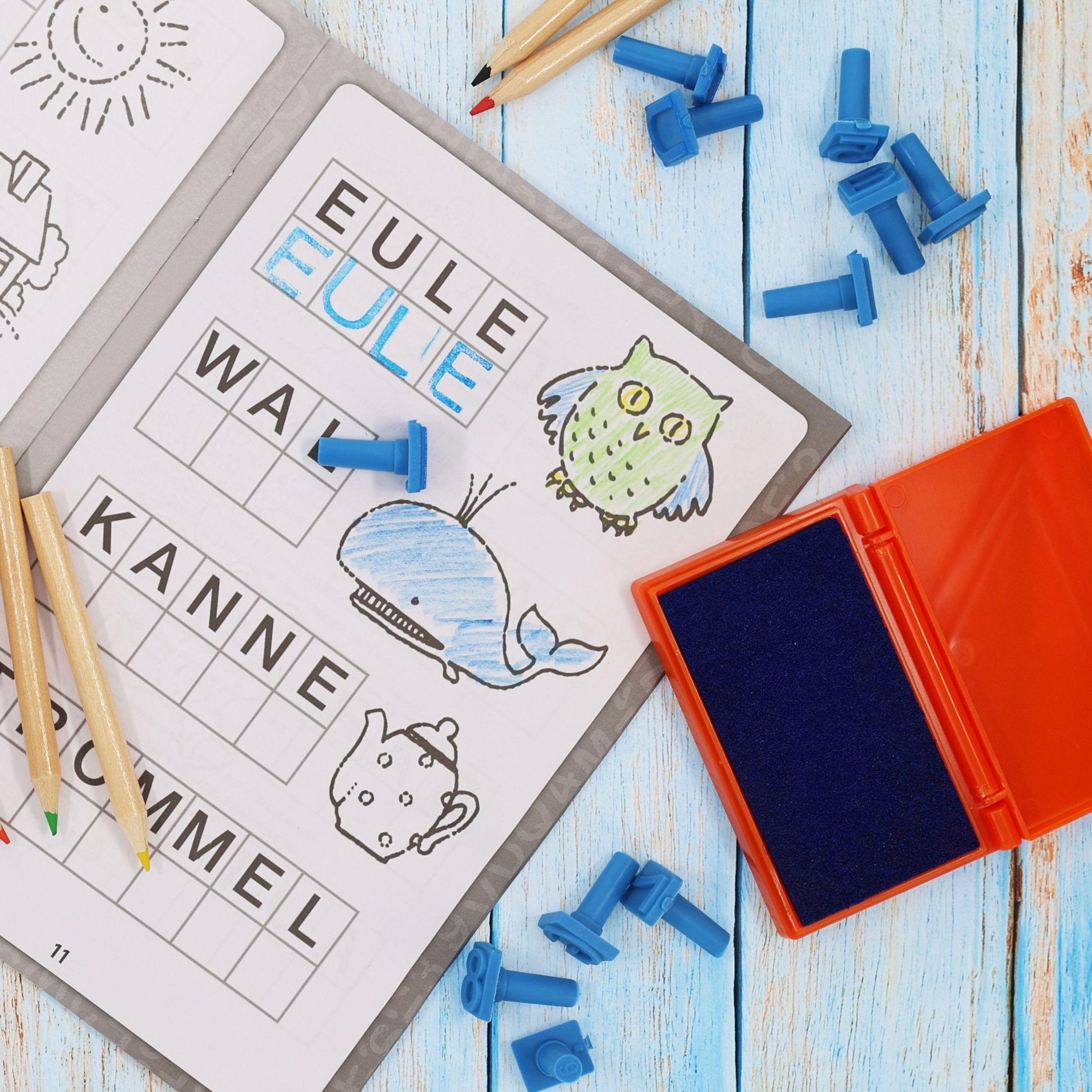 Alphabetstempel „meine Druckerei“ - kinder-druckerei.de