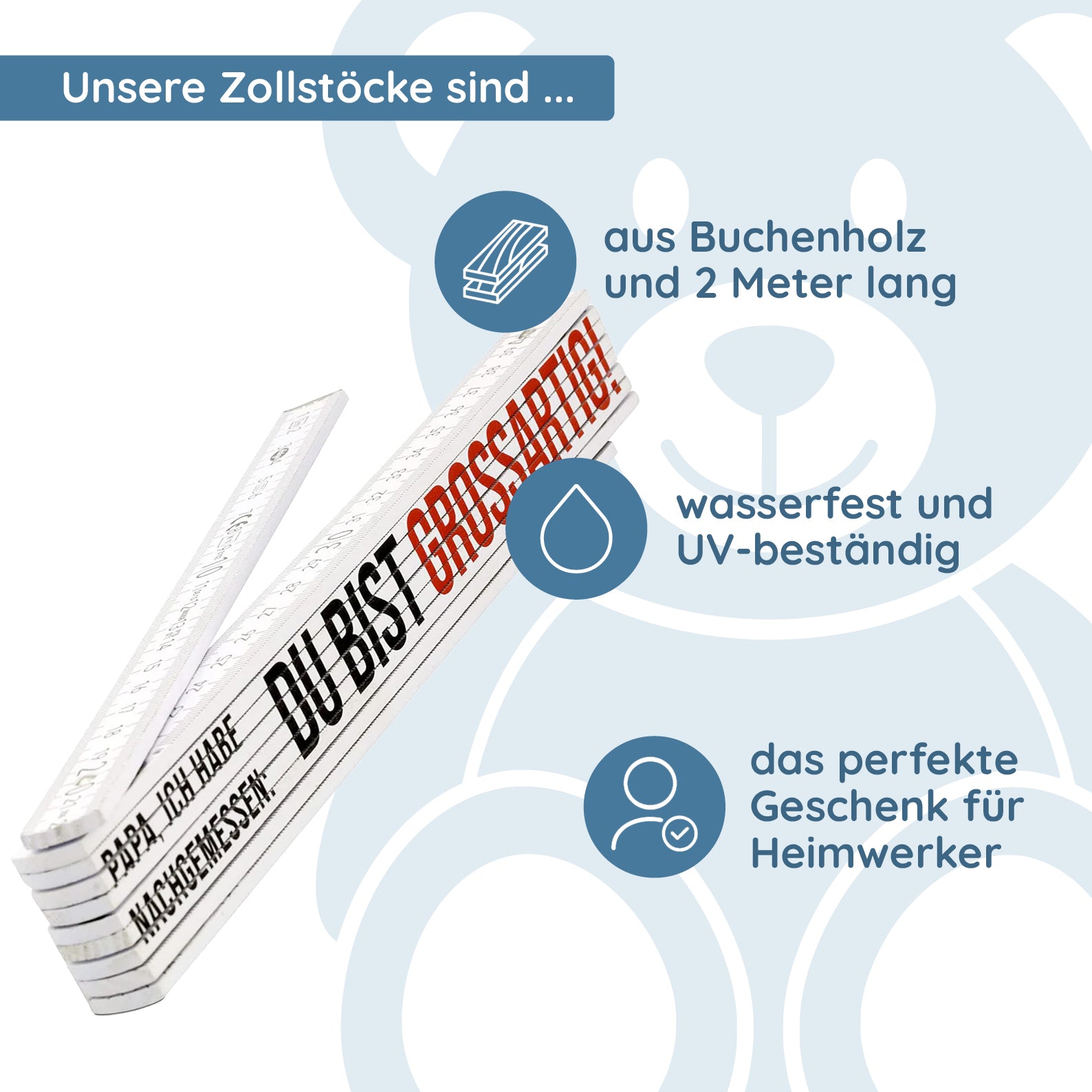 Zollstock / Meterstab für Heimwerker - kinder-druckerei.de