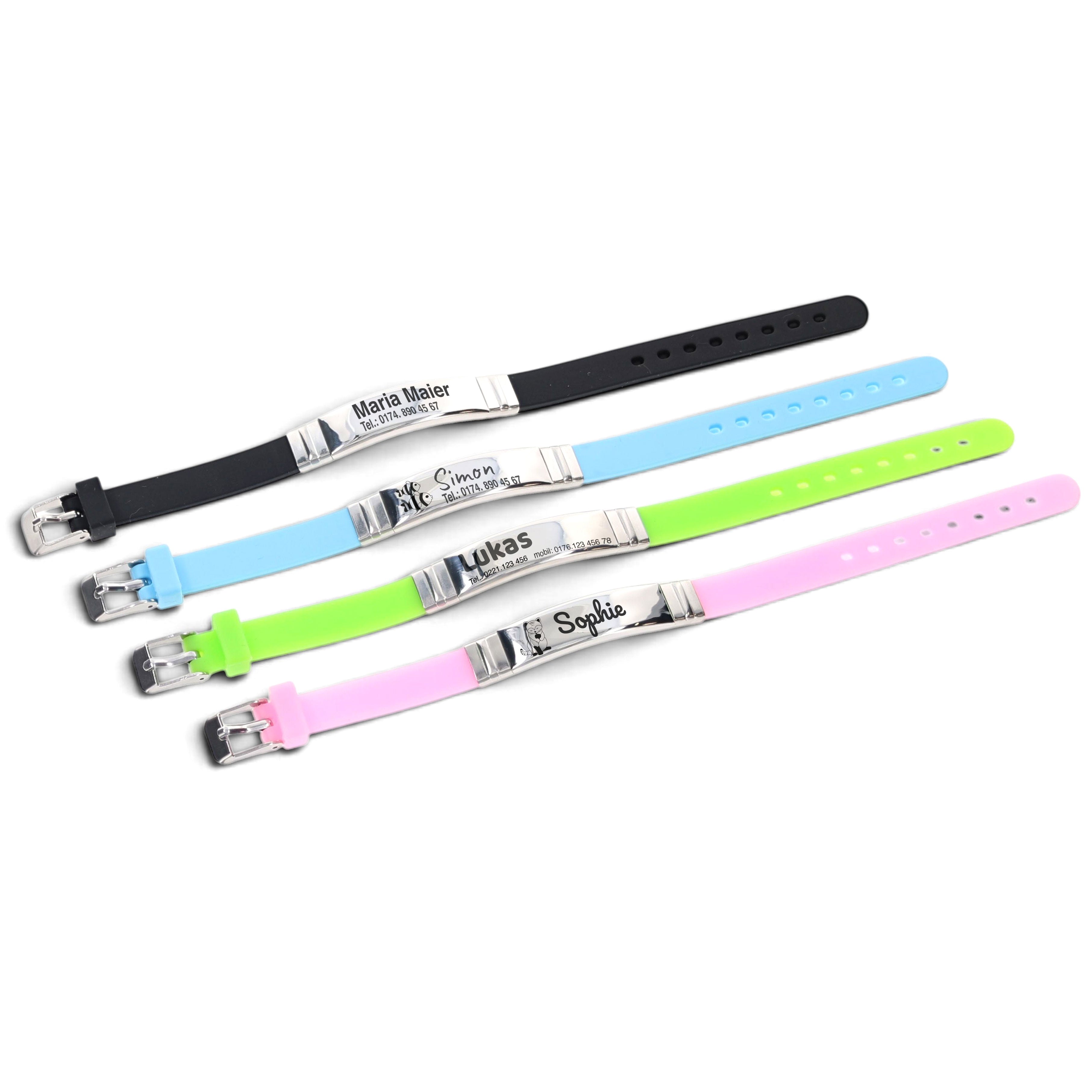 SOS-Armband für Kinder und Senioren / Kinderarmband in 4 Farben