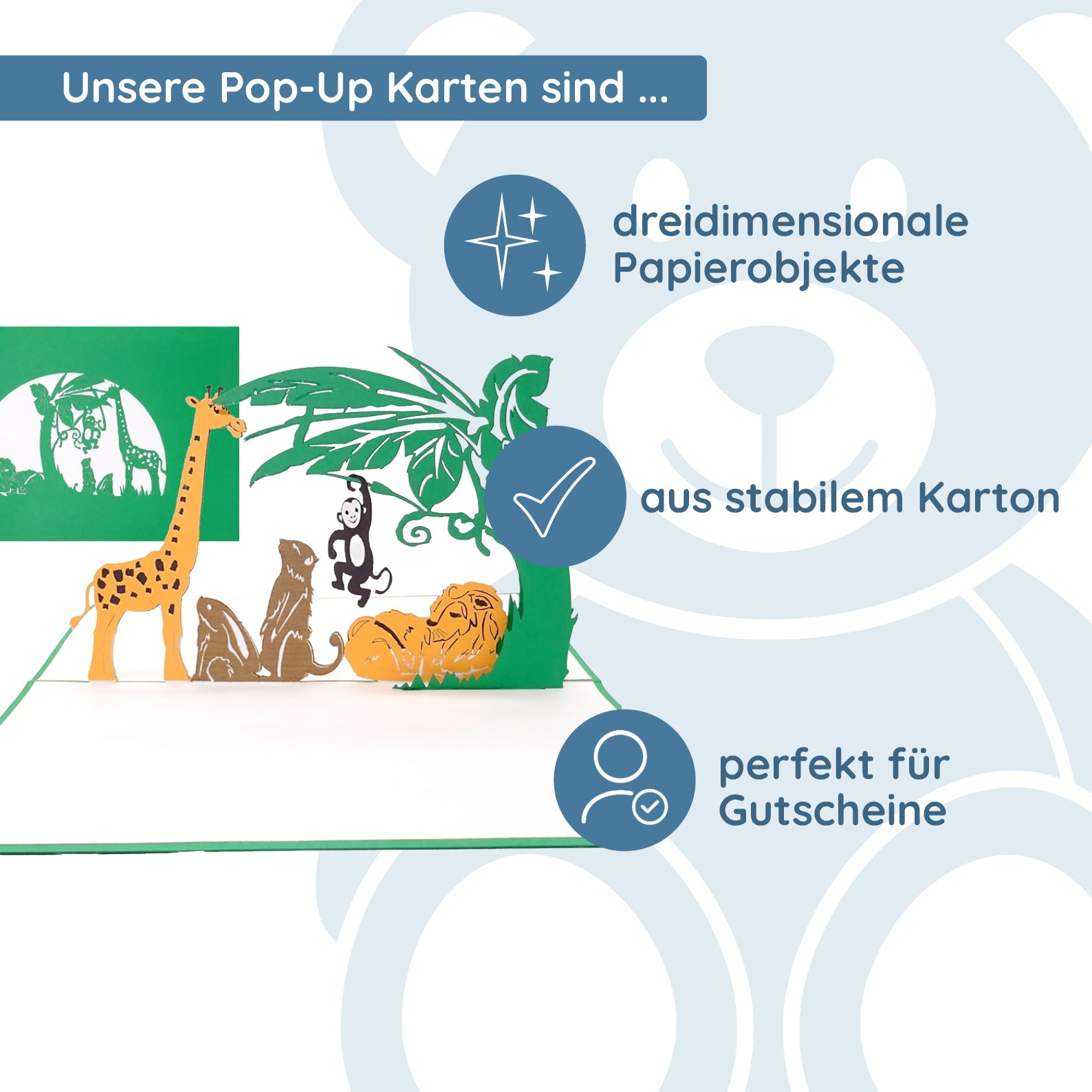 Colognecards Pop-Up Karte Dschungel