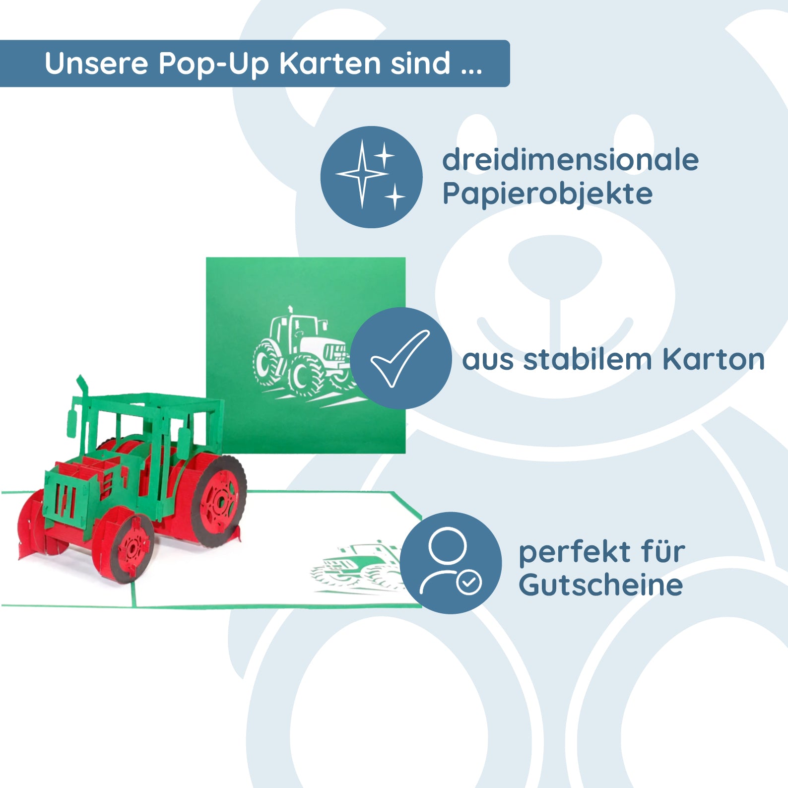 Colognecards Pop-Up Karte Traktor