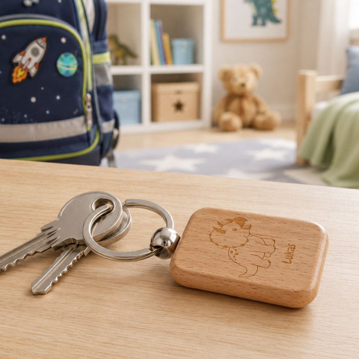 Holz Schlüsselanhänger mit Gravur – individuell gestalten