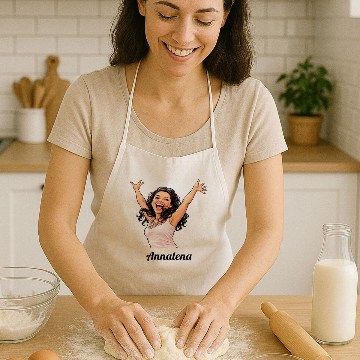 Apron with Caricature & Text