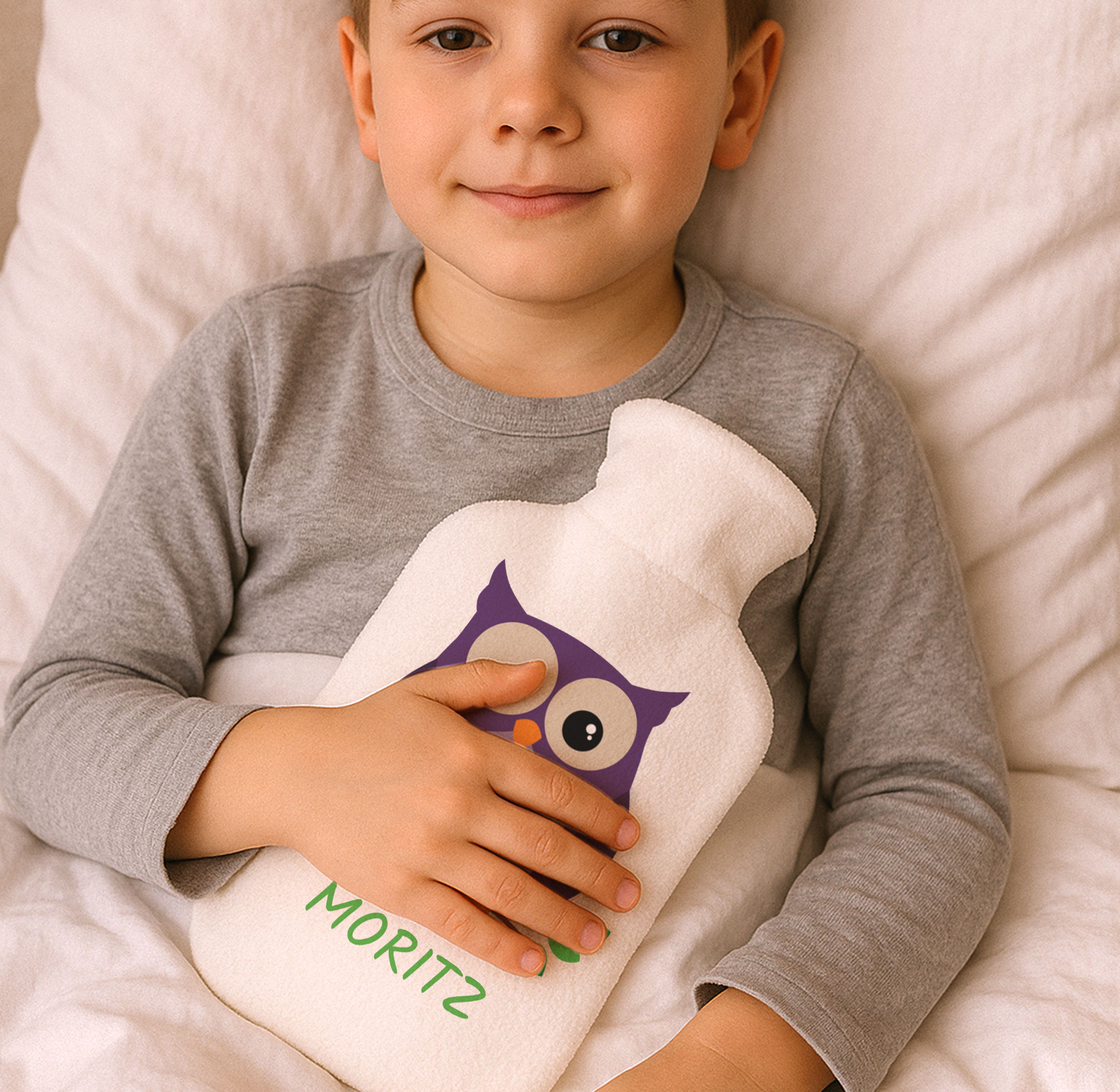 Personalisierte Wärmflasche mit Kindermotiv & Namen - kinder-druckerei.de