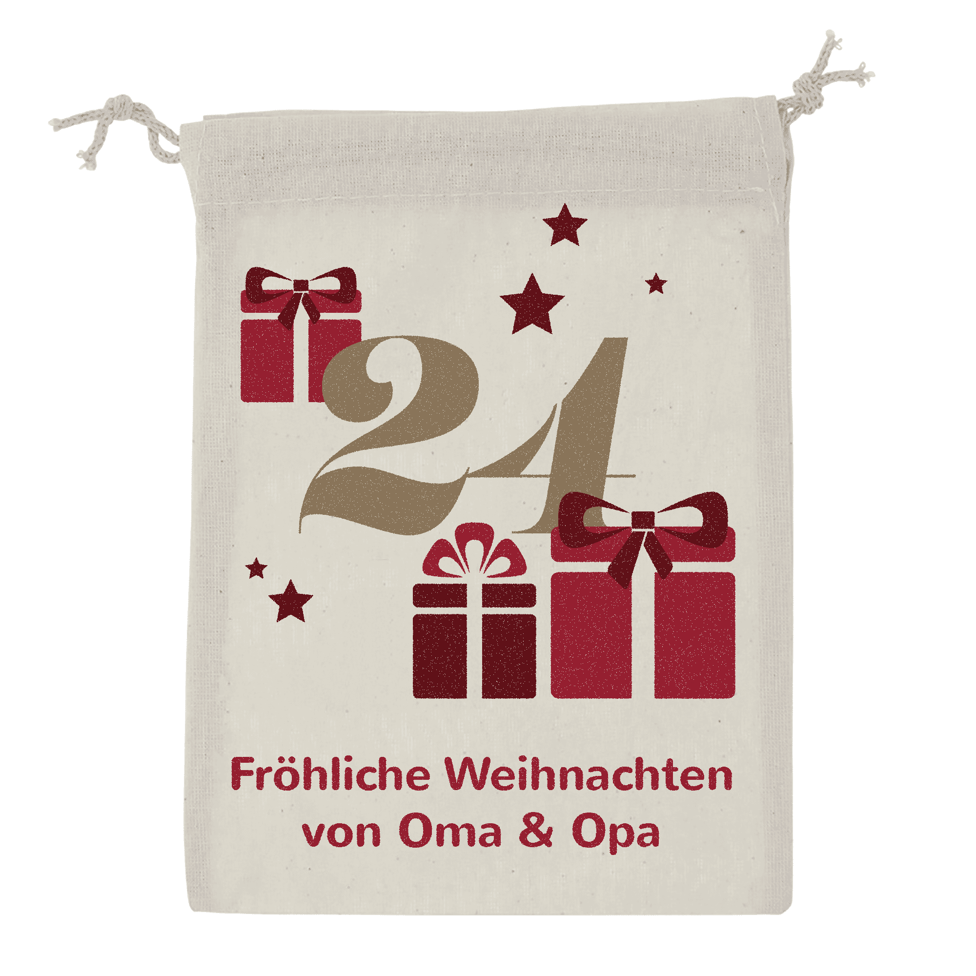 Adventskalender mit 24 Säckchen zum Befüllen & Personalisieren (mit Kordel)