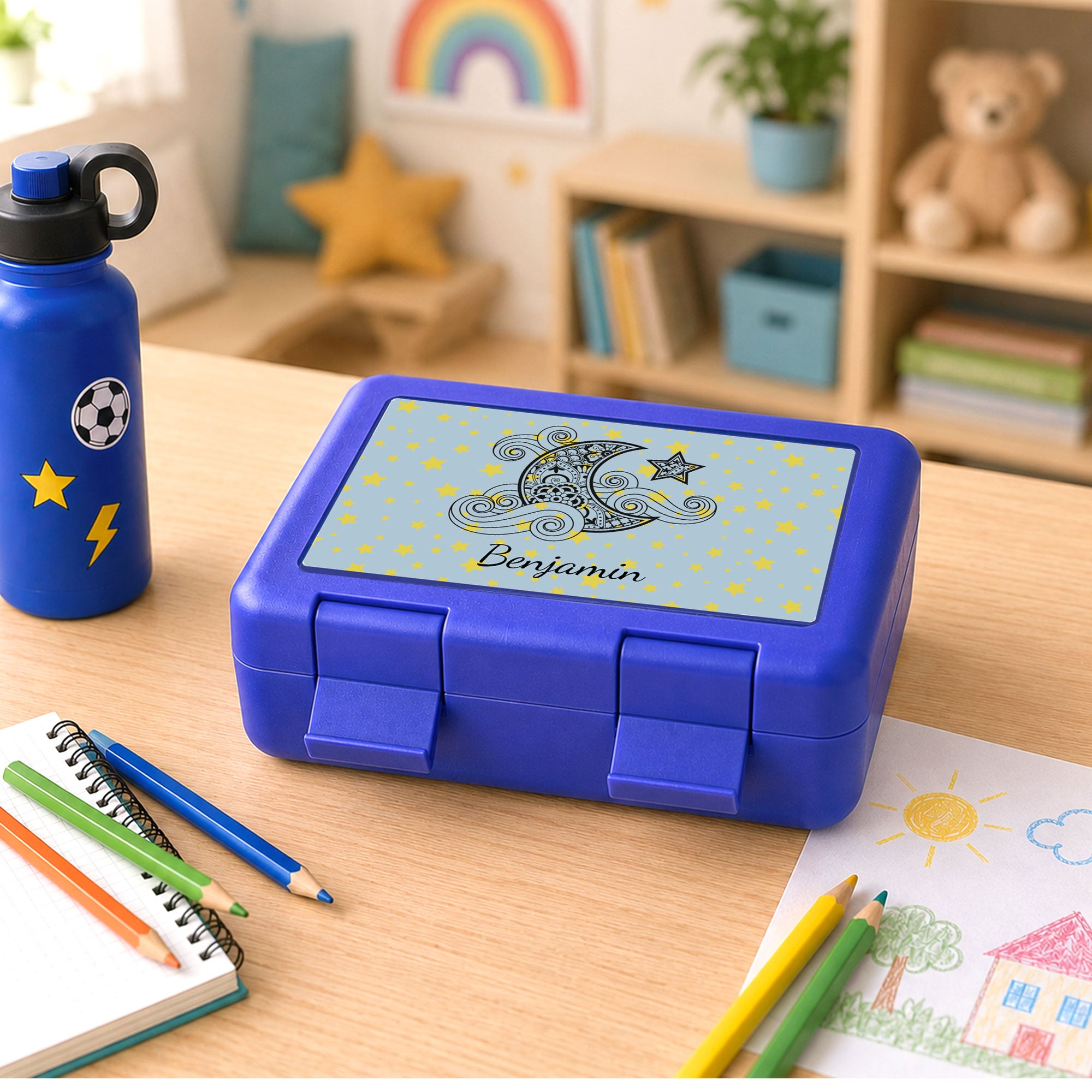 Personalisierte Brotdose für Kinder aus Kunststoff in verschiedenen Farben