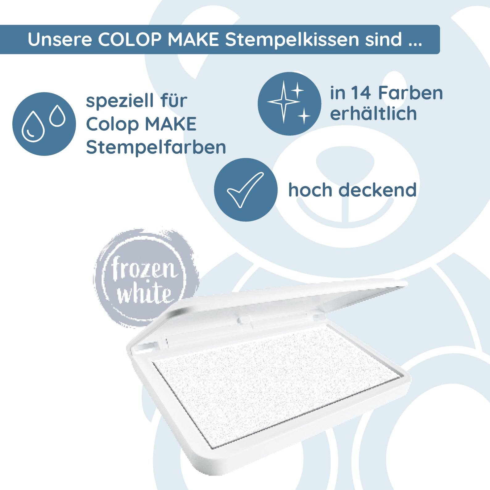 COLOP MAKE Stempelkissen weiß (frozen white) - kinder-druckerei.de