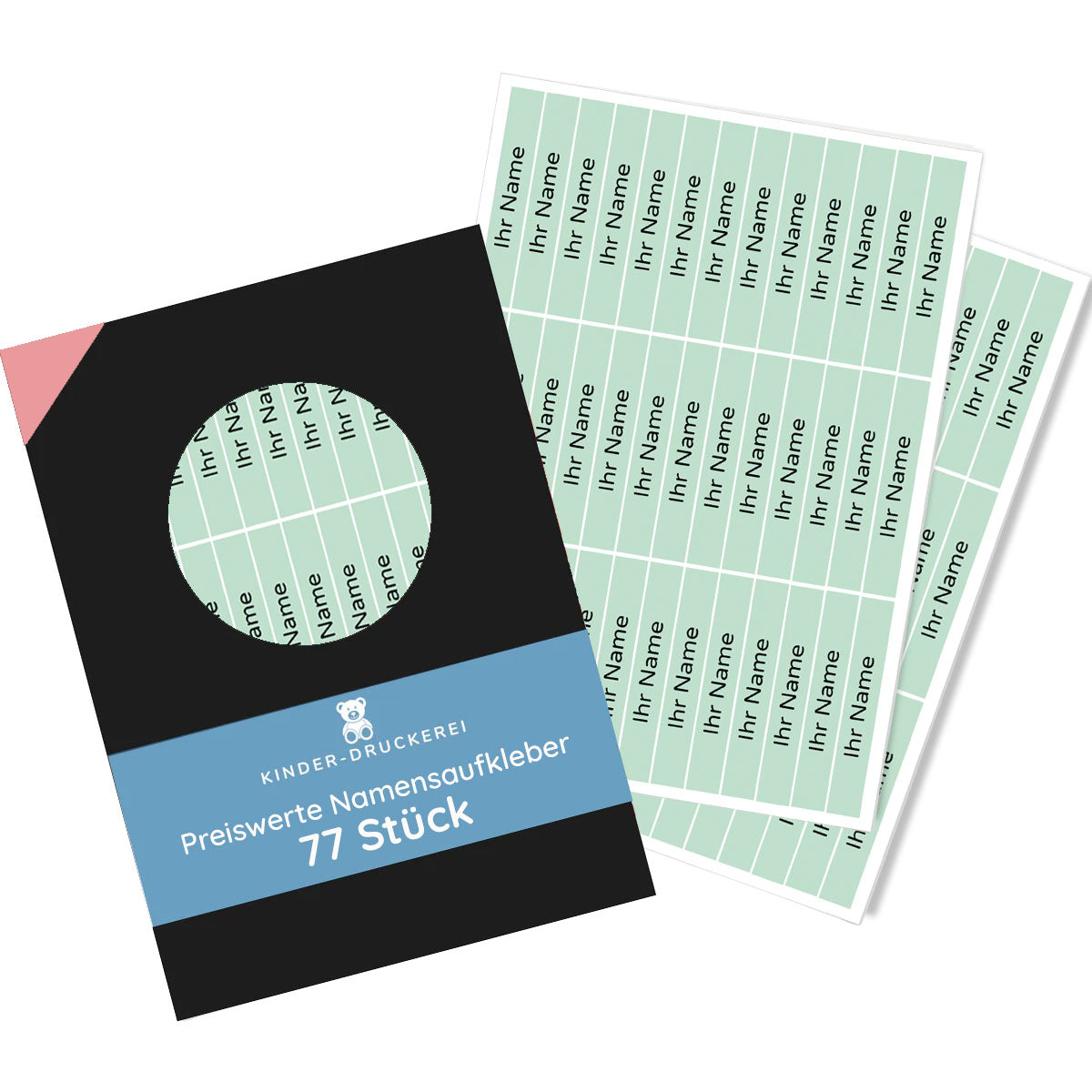Set mit 77 Namensetiketten 49 × 8 mm
