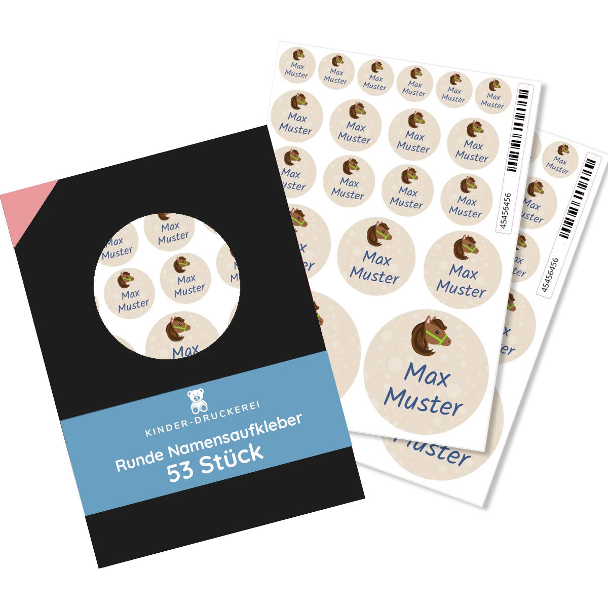 Runde Namensaufkleber versch. Größen 53 Stück - kinder-druckerei.de
