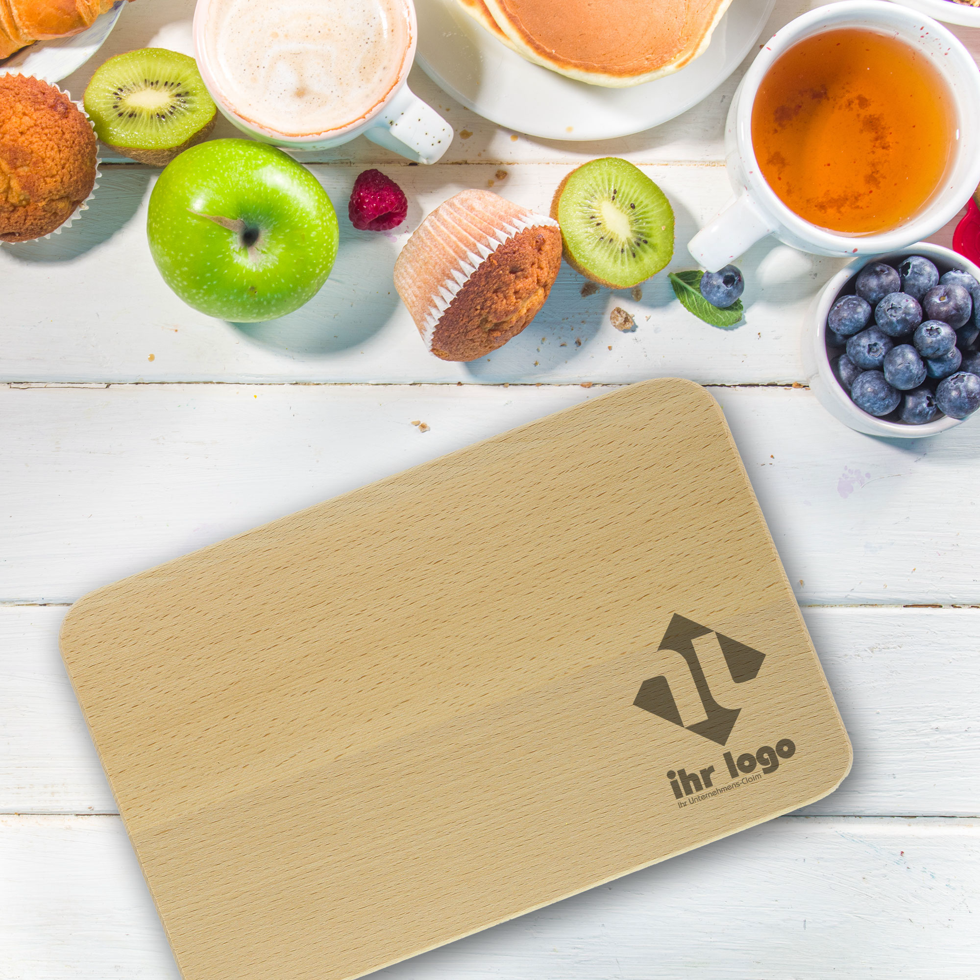 Frühstücksbrettchen mit Gravur – personalisierbar mit Text, Logo oder Foto