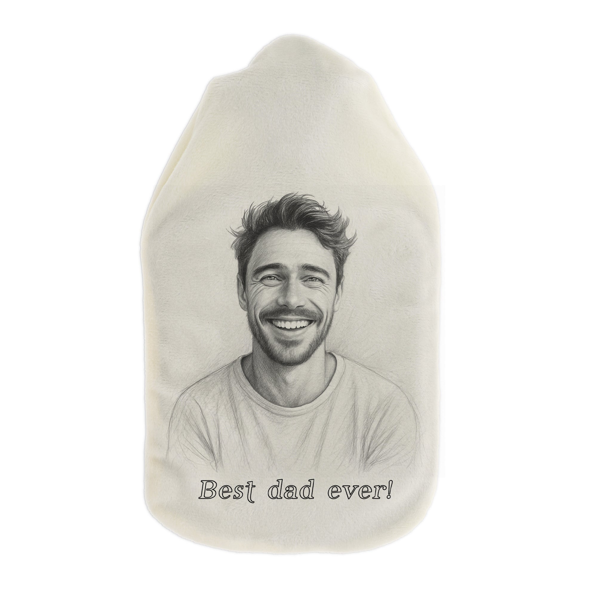 Wärmflasche mit Bleistiftzeichnung & Text - kinder-druckerei.de