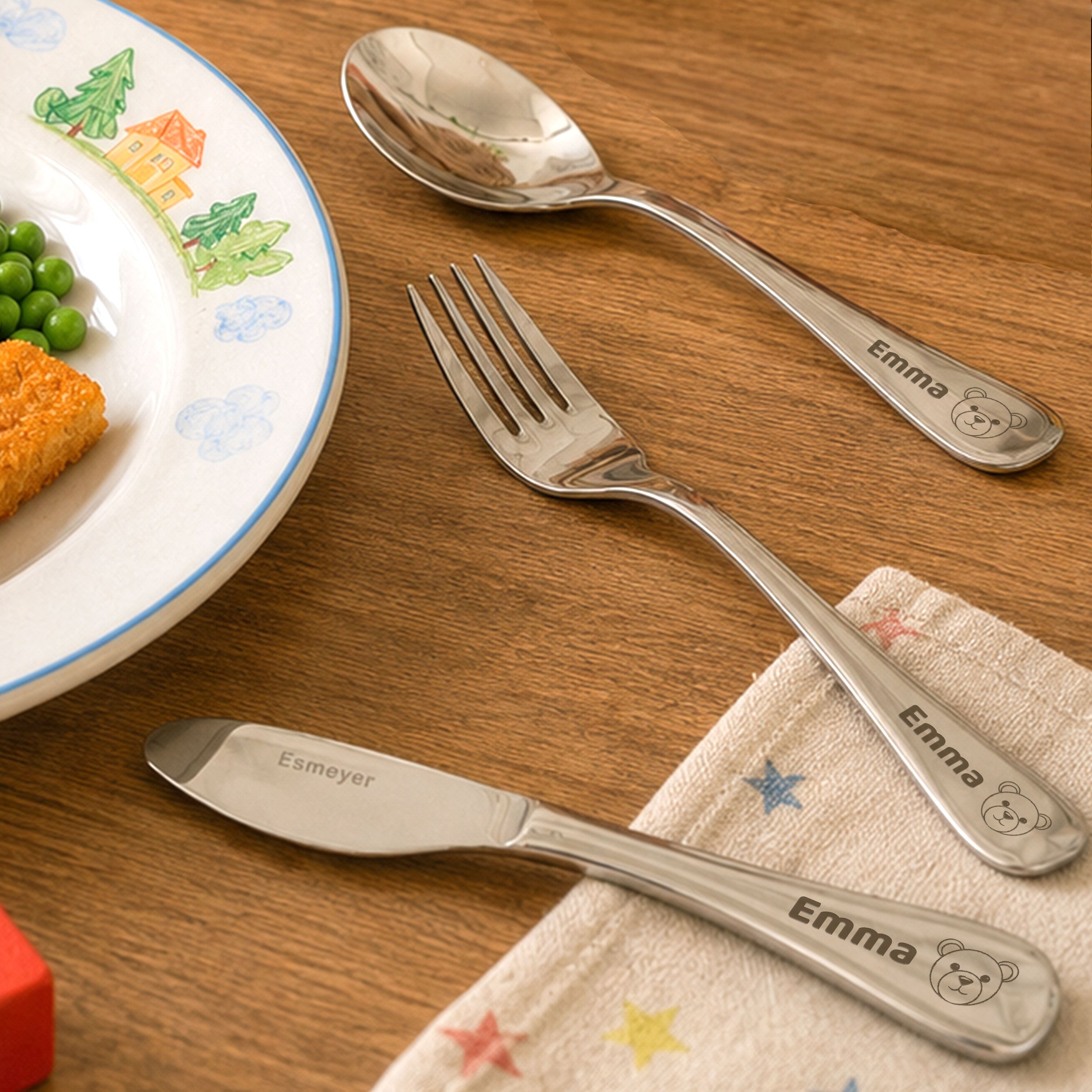 Children's Cutlery Set 3-Piece with Individual Engraving