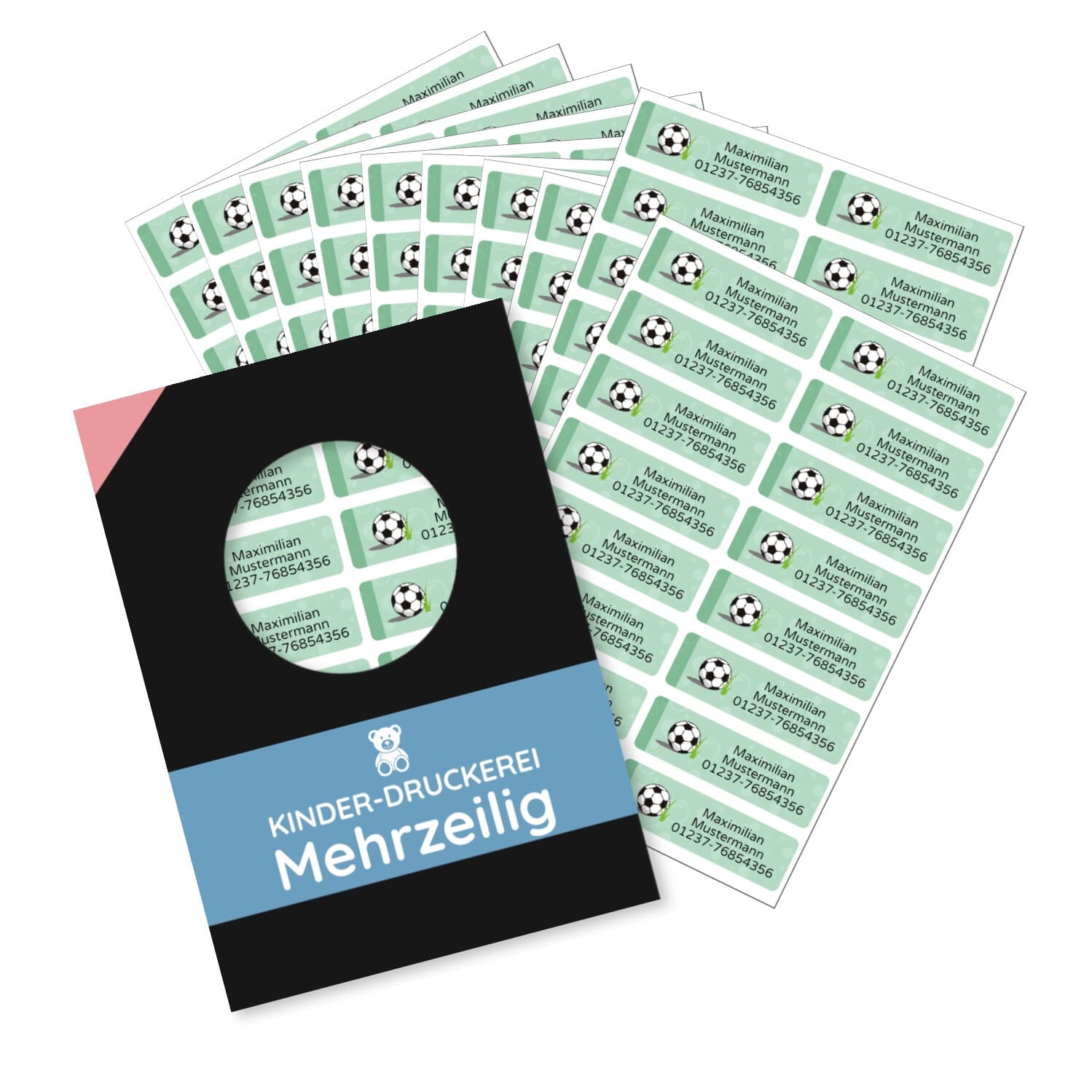 Mehrzeilige Namensaufkleber (110 Stück 50x15 mm)