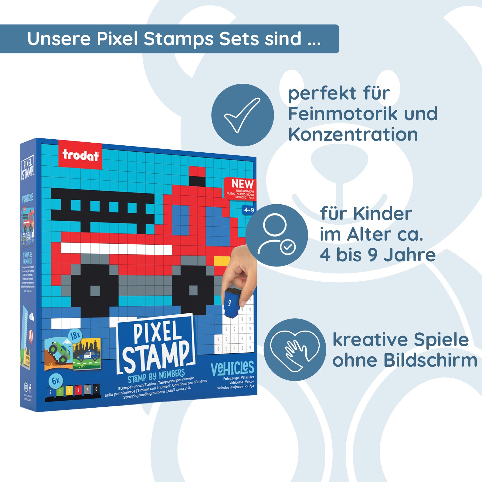 Trodat Pixel Stamps Set – Vehicles