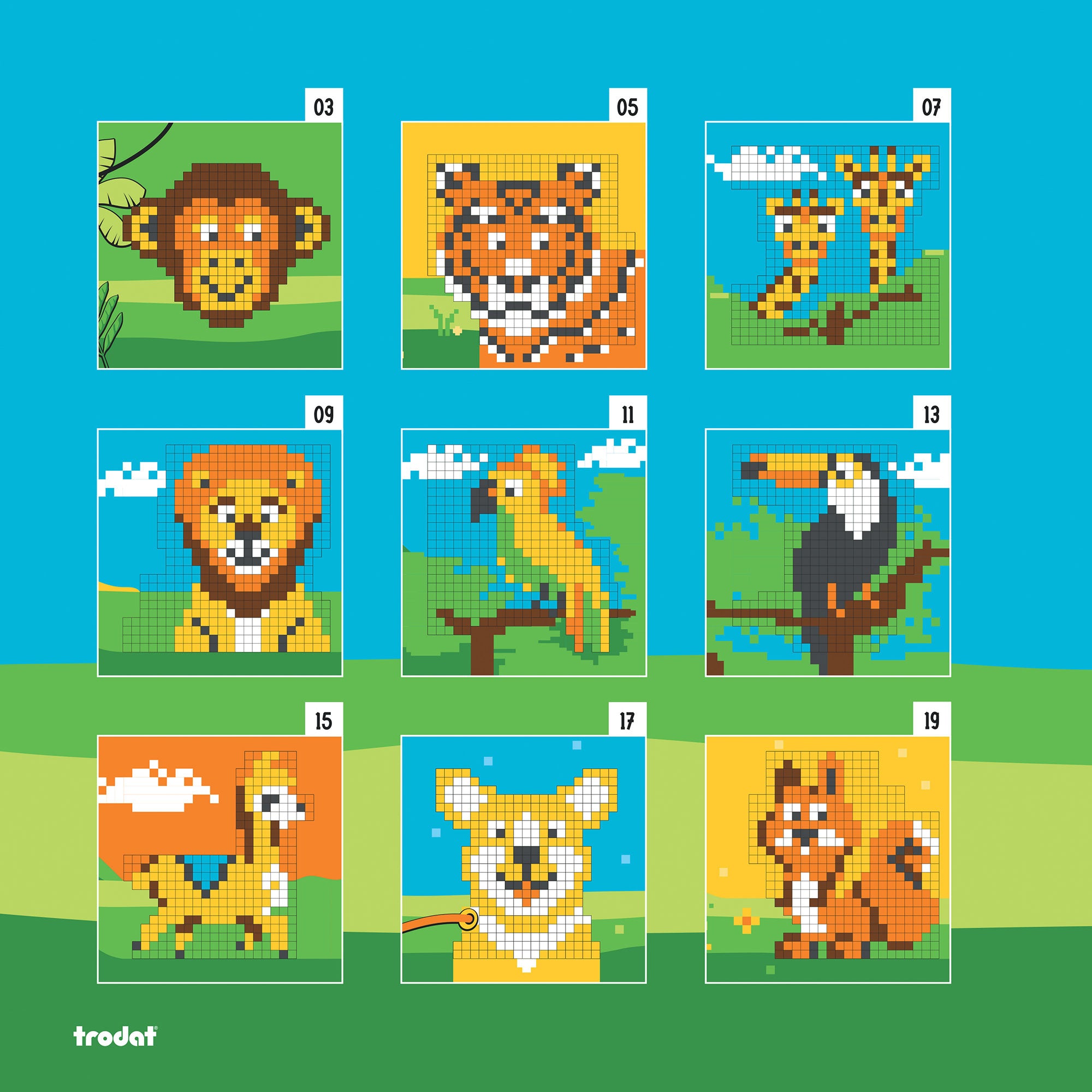 Trodat Pixel Stamps Set – Animaux