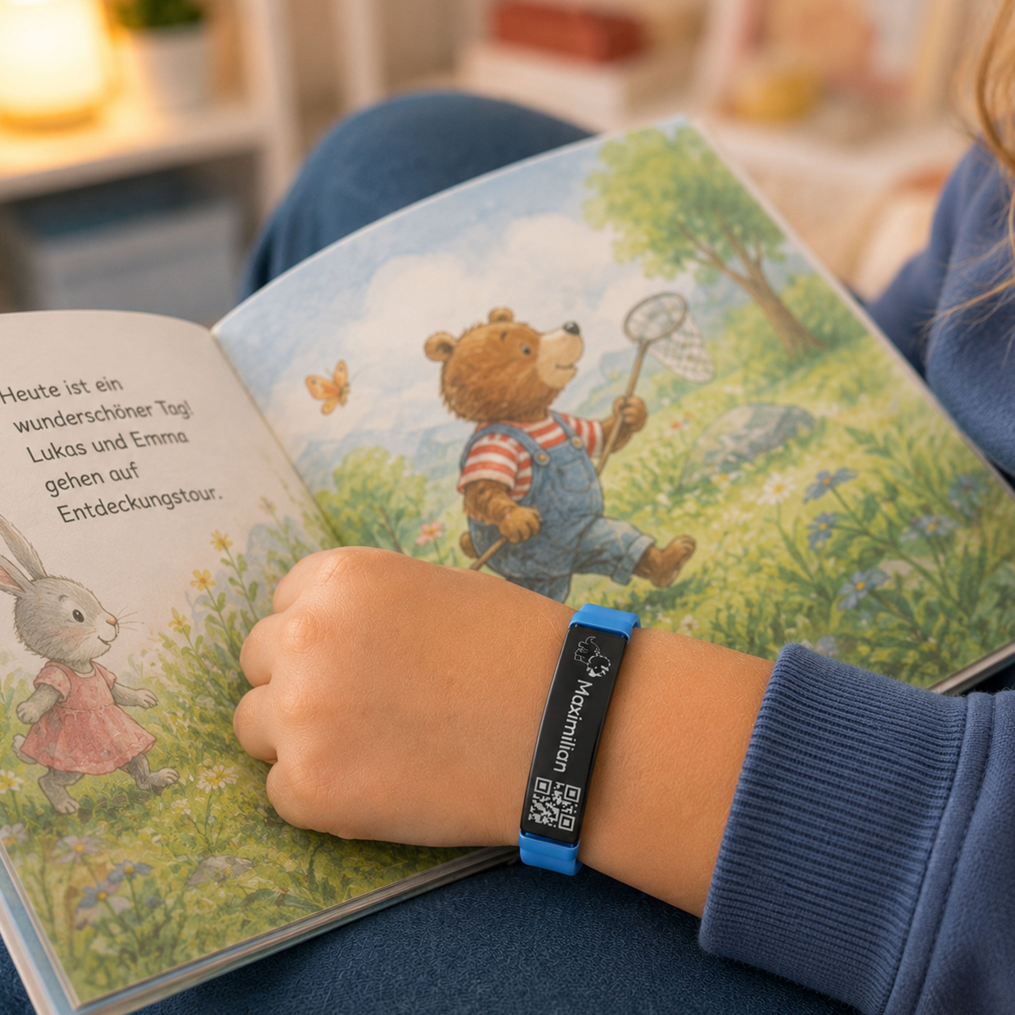 SOS-Armband für Kinder und Senioren mit QR-Code