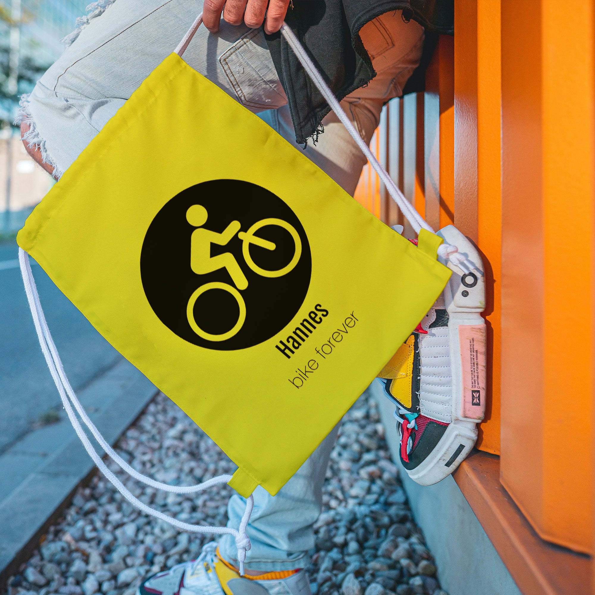 Turnbeutel-Rucksack bunt mit individuellem Druck (bunt) - kinder-druckerei.de