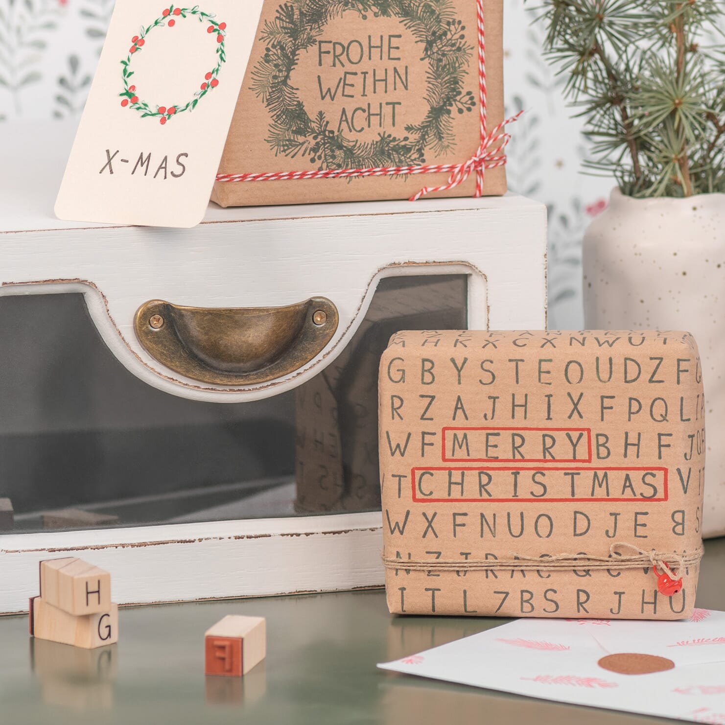 Alphabet Stempel-Set (46 Stempel in Holzbox)