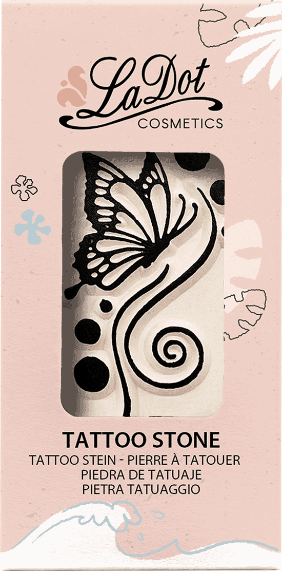 LaDot Stein "Schmetterling geschwungen" (2,5 x 5 cm) - Temporärer Tattoo Stempel