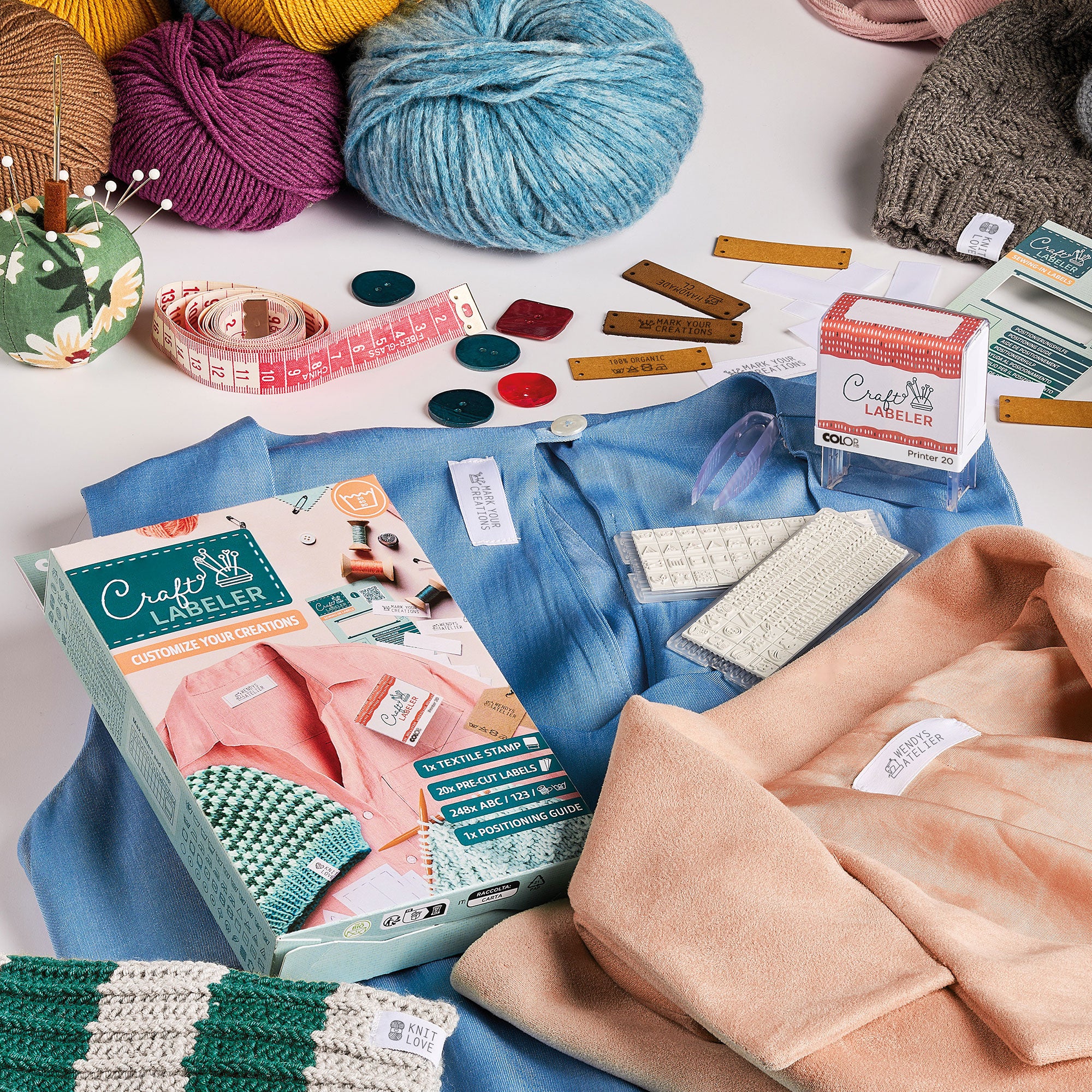 Colop Craft LABELER Textile Stamp Set Printer 20