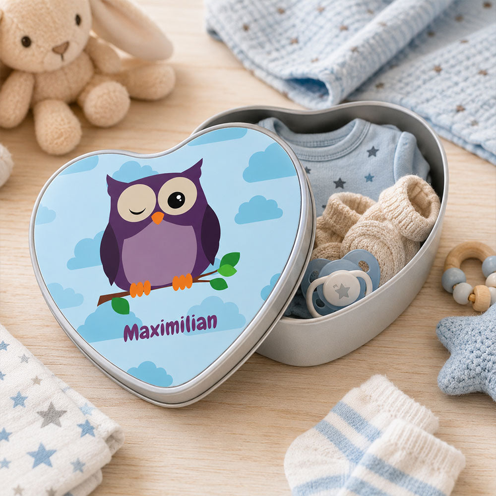 Herzförmige Keksdose / Metalldose mit Wunschmotiv – Personalisierte Geschenkdose