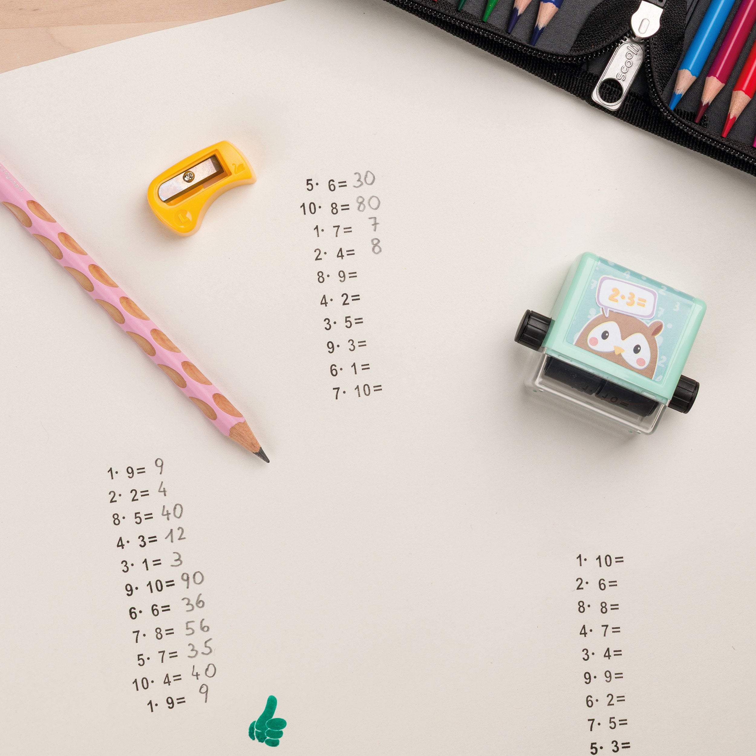 Trodat Little Dots Rechenrally™ Rollstempel Multiplizieren Rechnen - kinder-druckerei.de