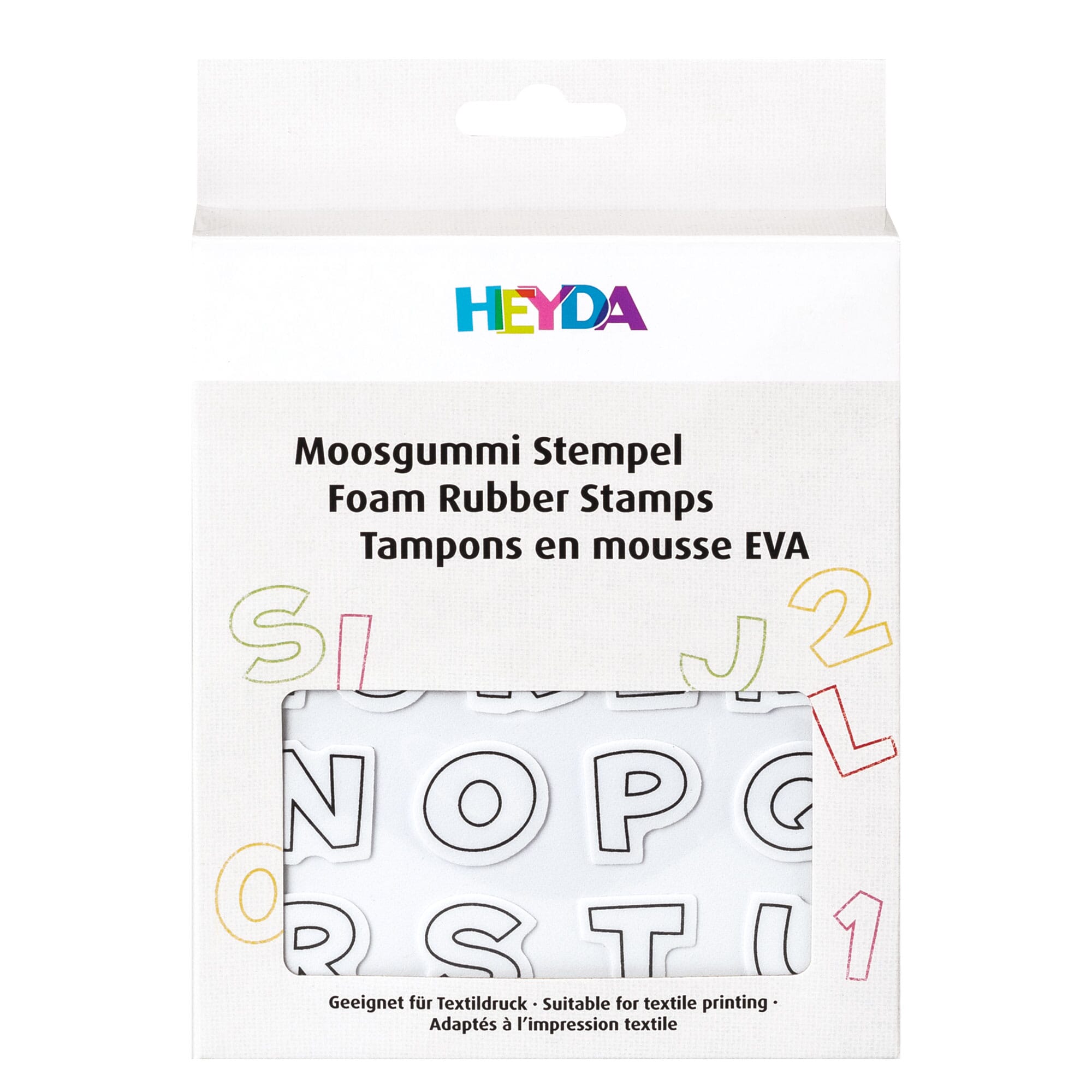 HEYDA Moosgummi Stempel-Set "Alphabet & Zahlen 1" (47 Stück)