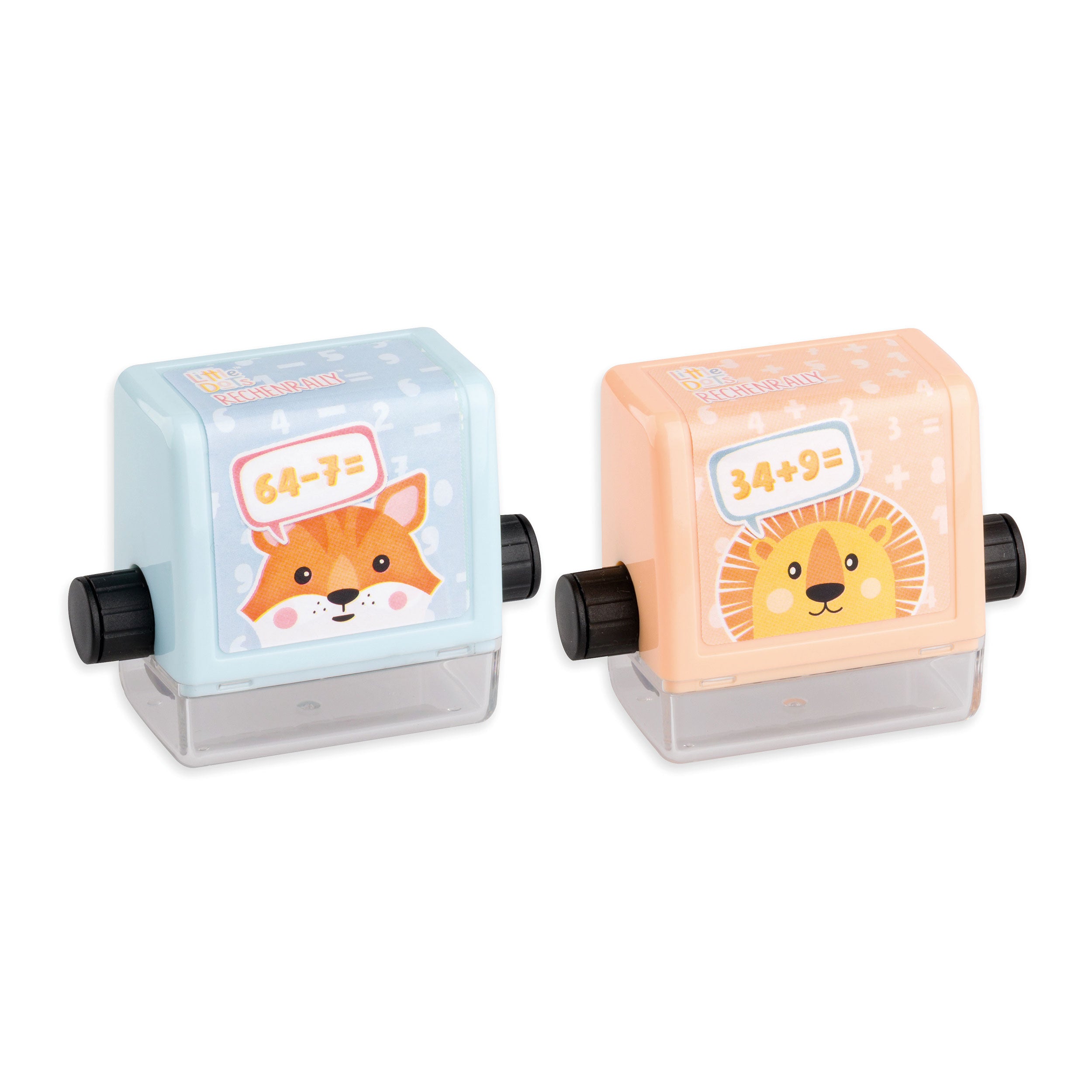 Trodat Little Dots Rechenrally™ Rollstempel Kombiset zum Plus- & Minusrechnen (2 Stück) - kinder-druckerei.de