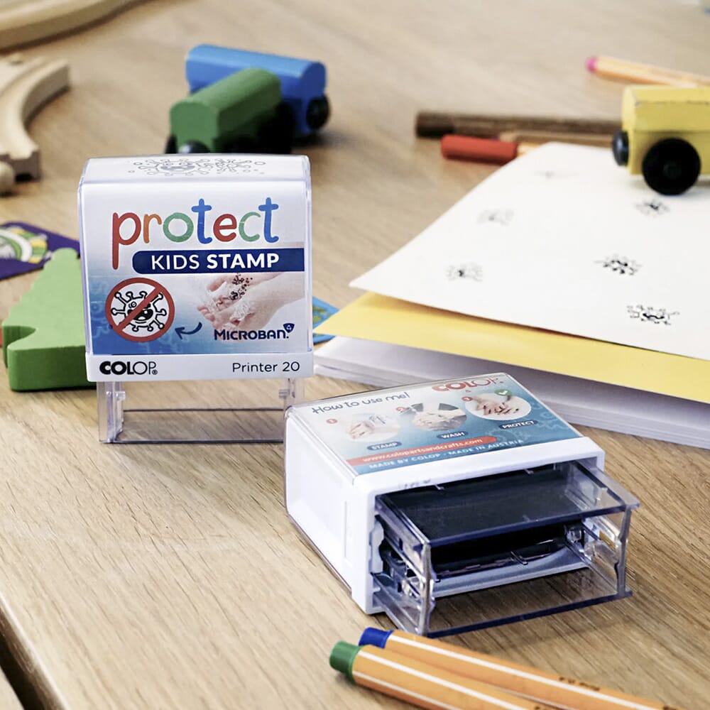 SALE - Protect Kids Stamp - Colop Printer 20 Microban (38x14 mm)