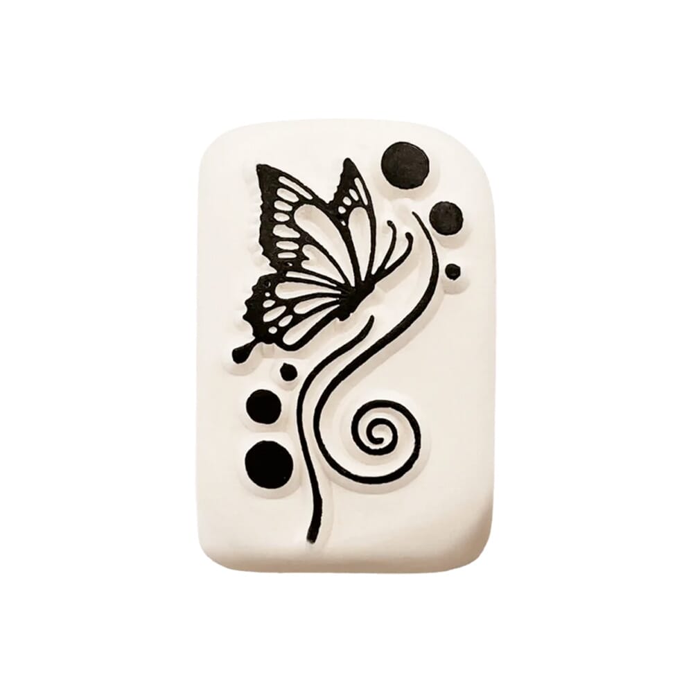 LaDot Stein "Schmetterling geschwungen" (2,5 x 5 cm) - Temporärer Tattoo Stempel